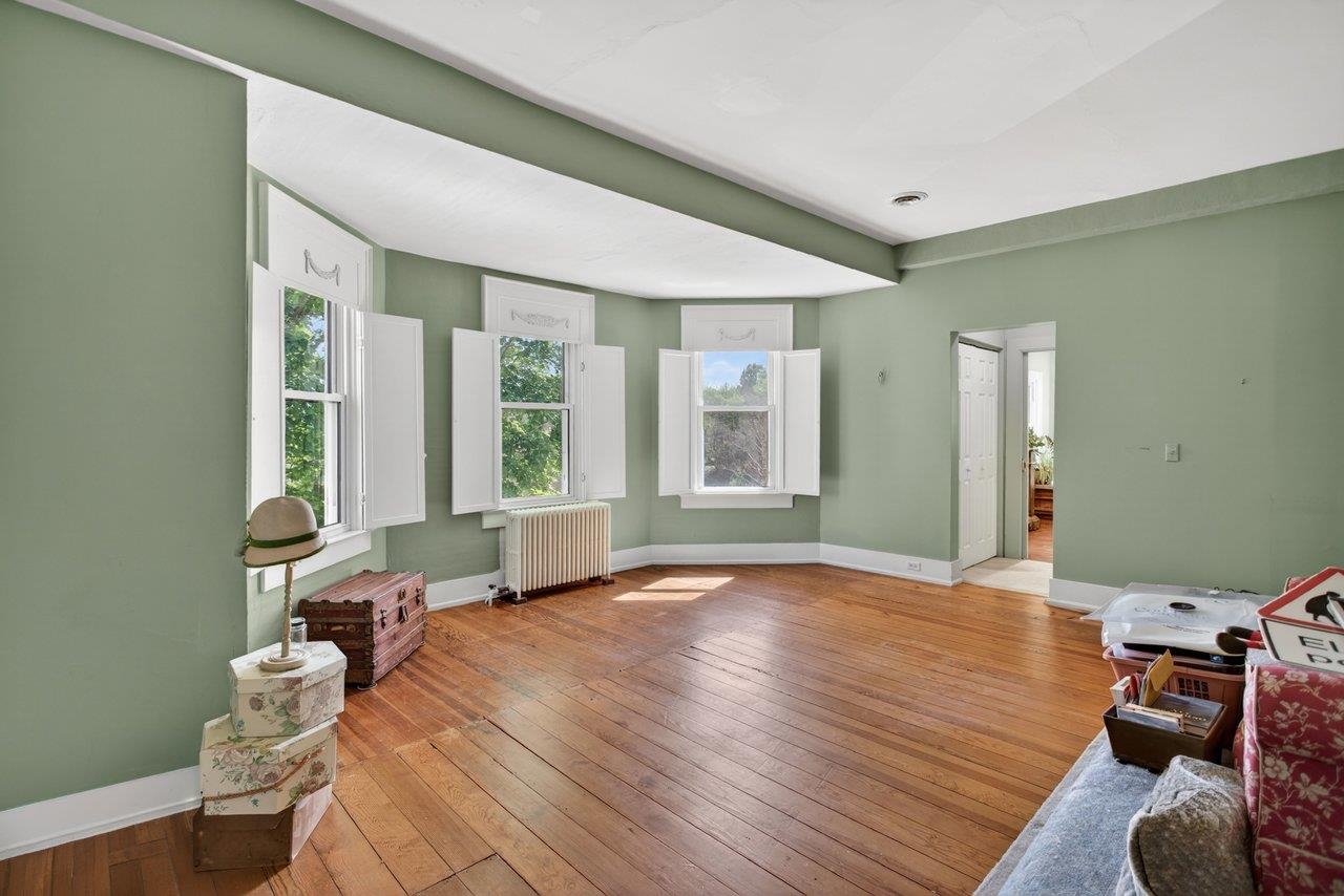 This beautiful and large primary bedroom is on the second level.