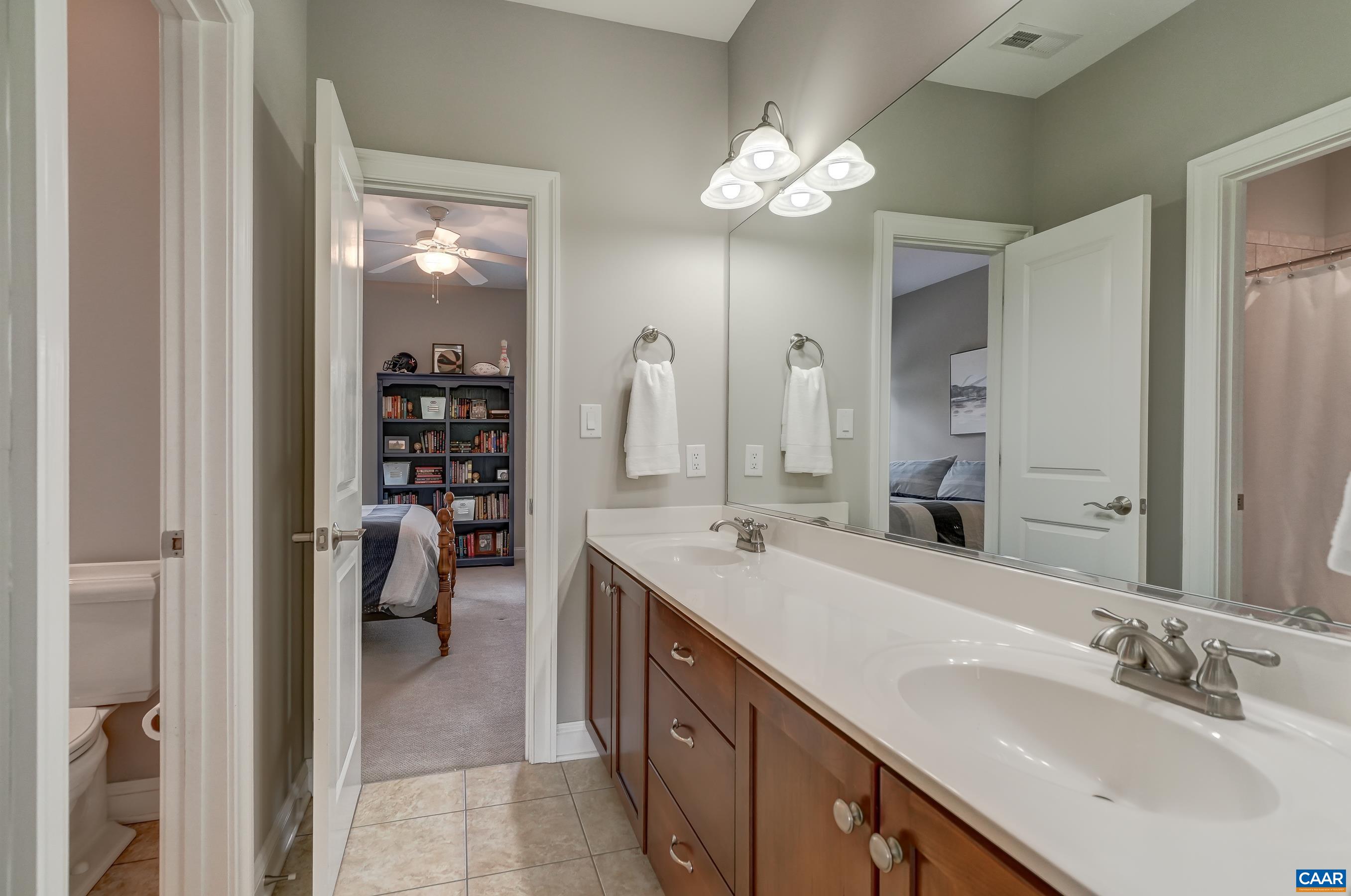 Jack and Jill bath connects bedrooms 2 and 3