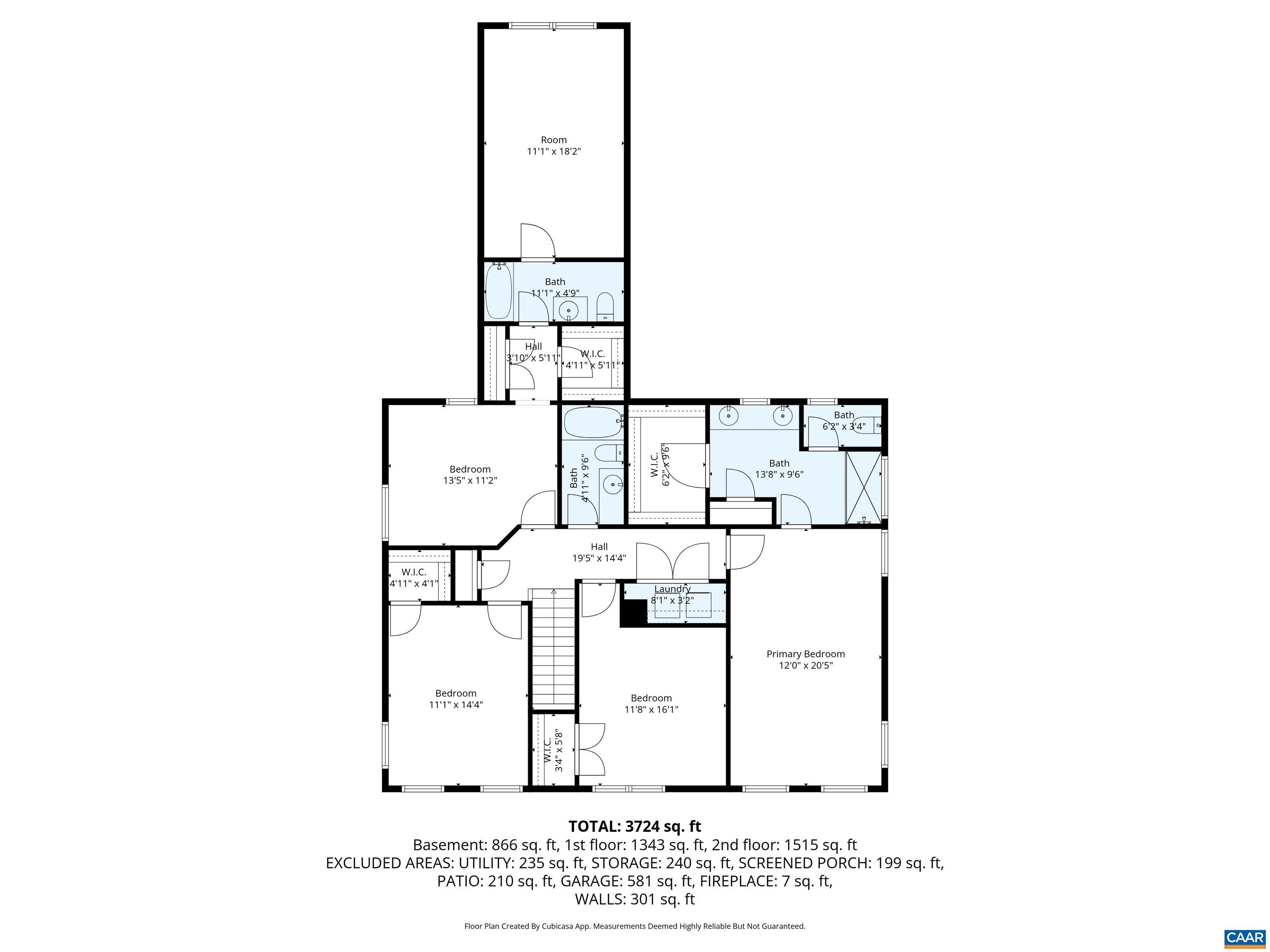 Second level floor plan.