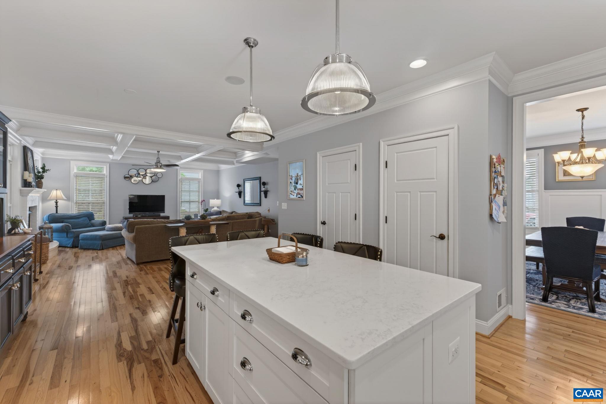 Looking from the kitchen into the family room.
