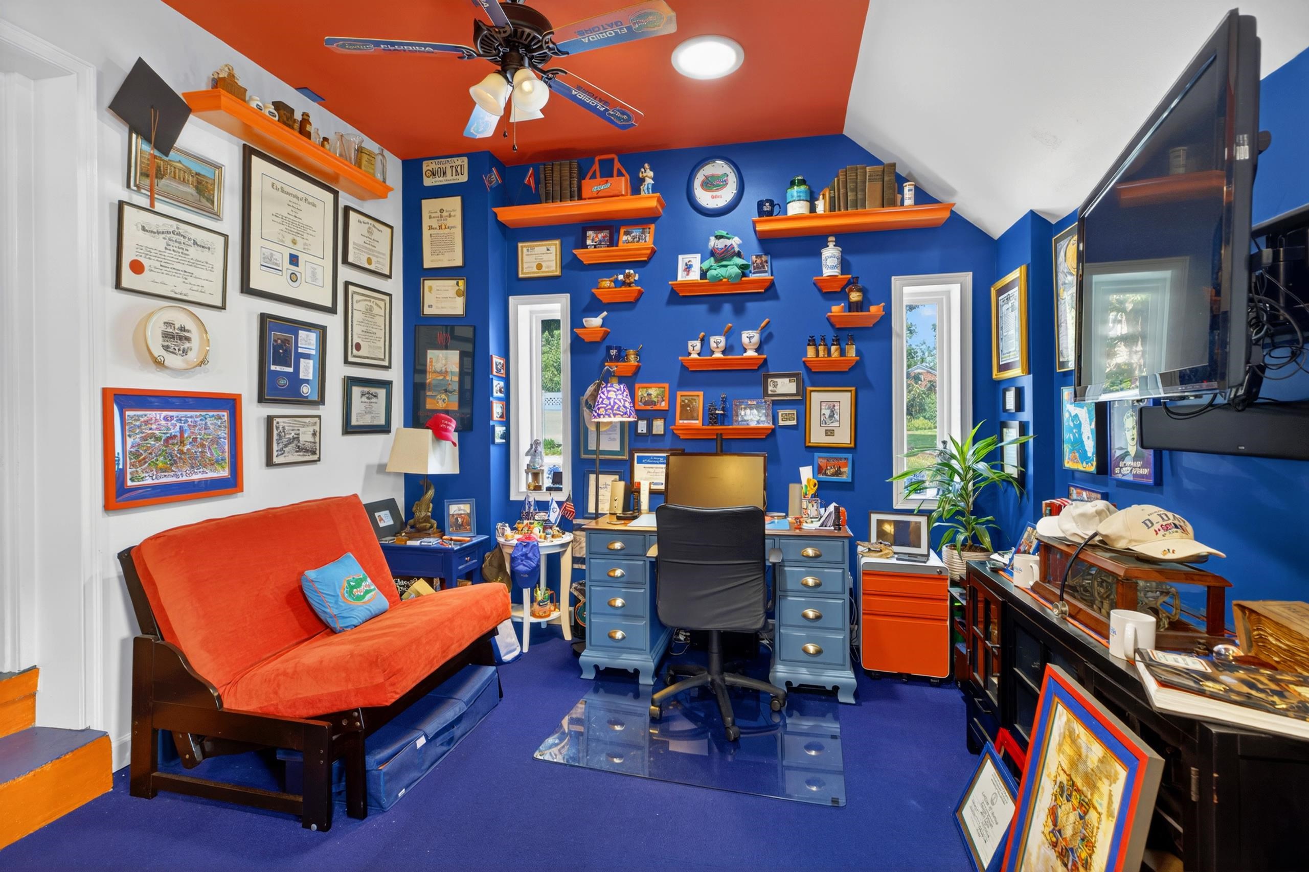 No detail left out in the man cave, right down to the custom fan blades