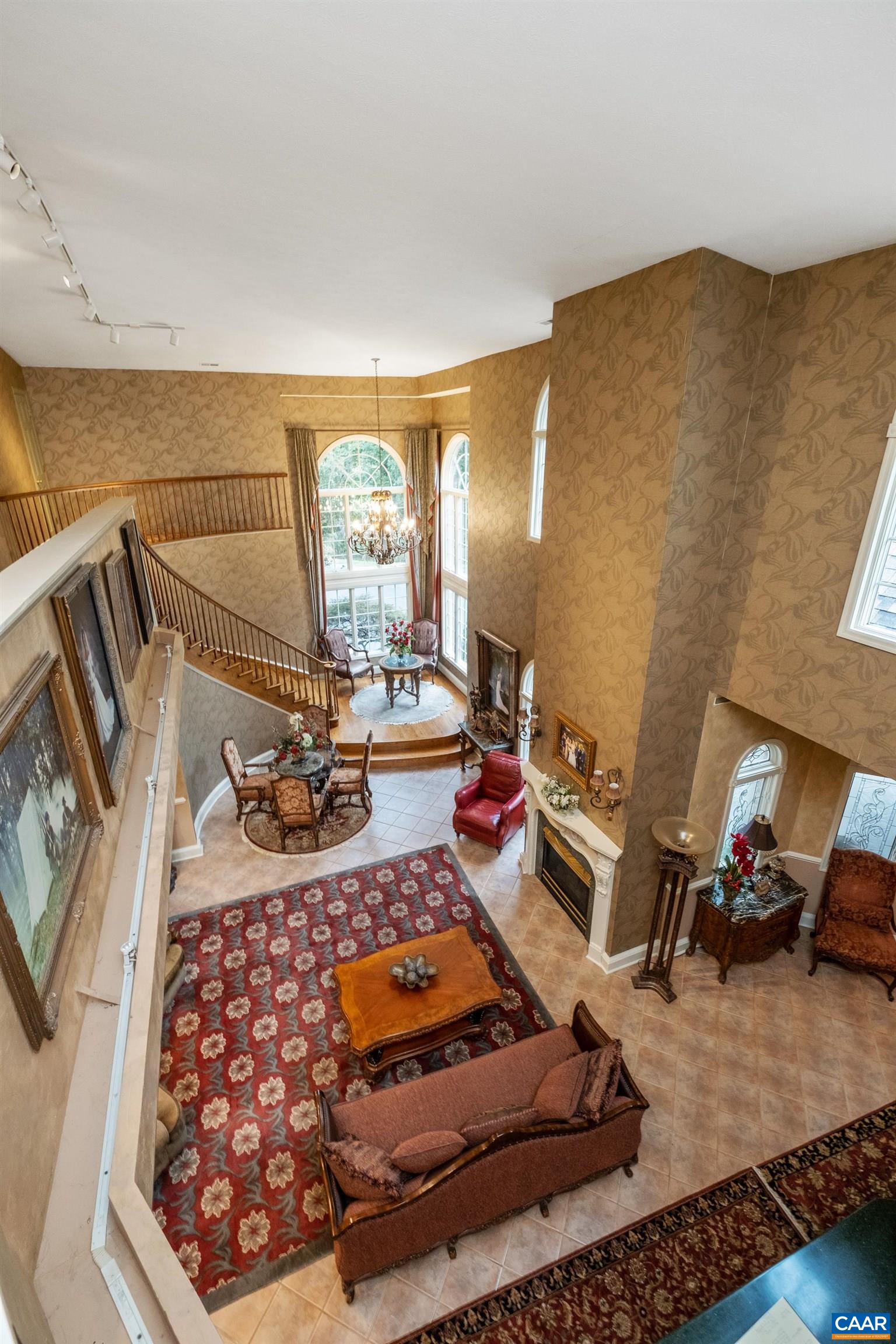 View from the top of the stairs, on the balcony, with the entrance to the second level residence behind.