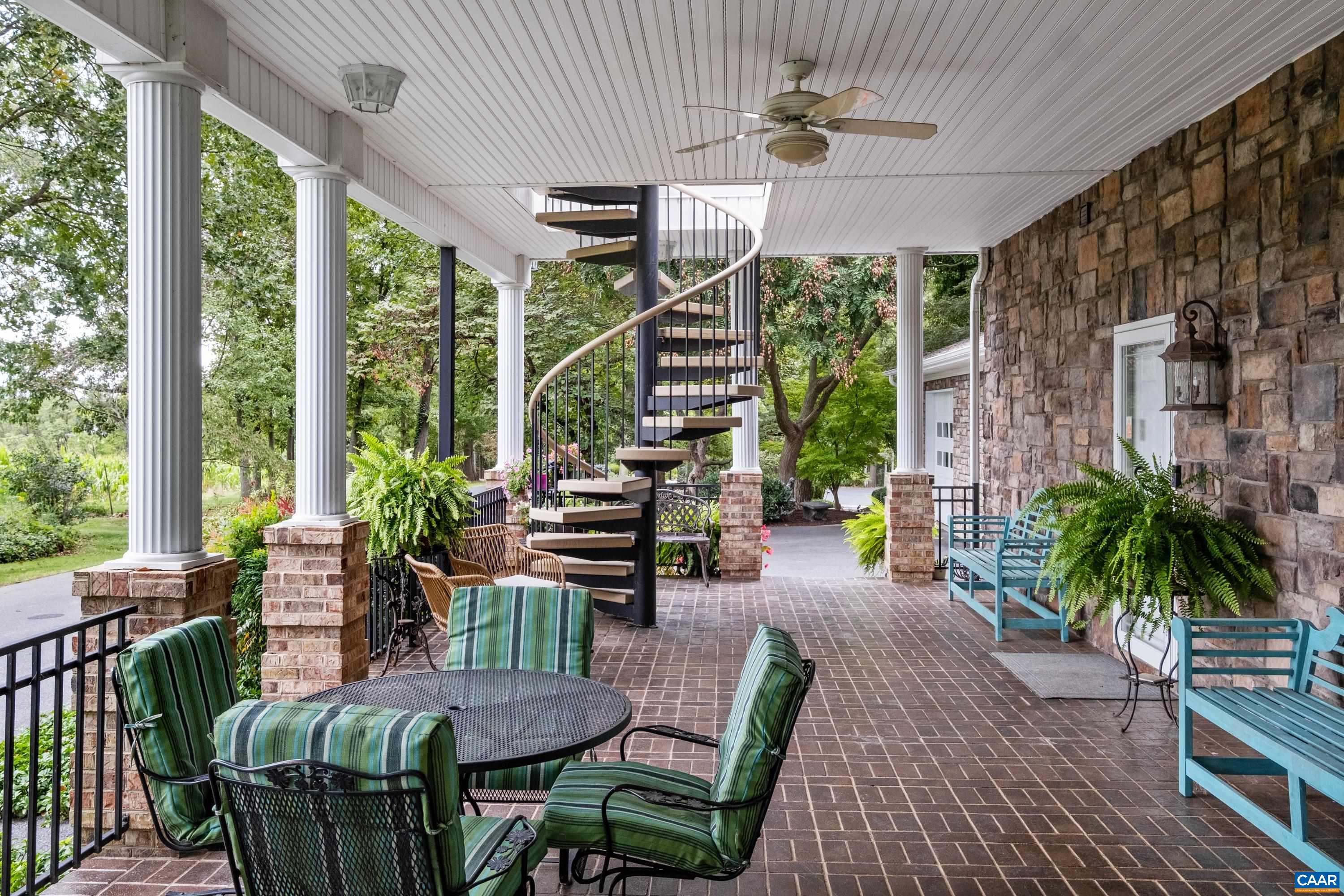 Alternate view of the covered brick patio.