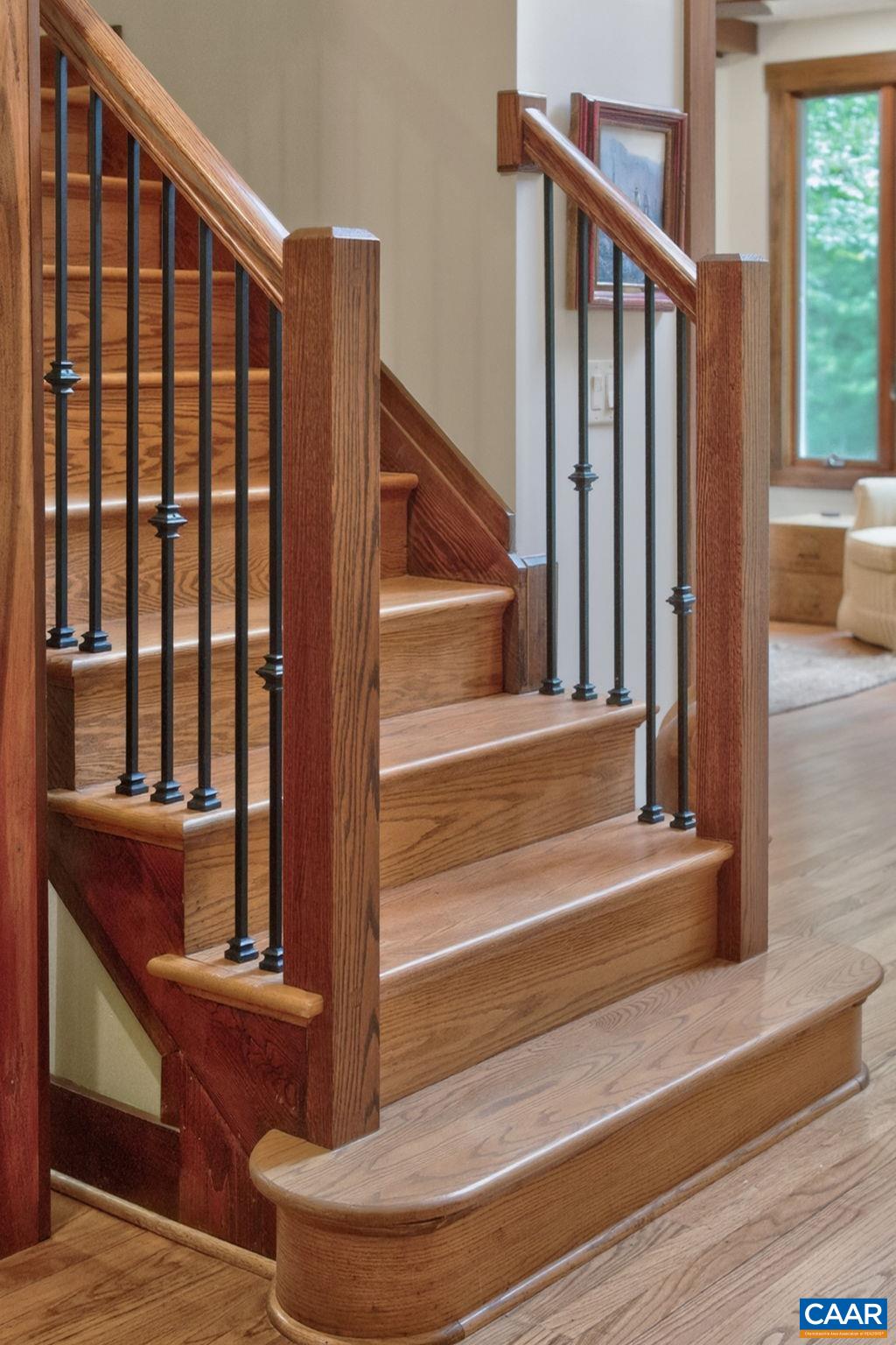 Gorgeous stairwell with custom metal balusters. Gorgeous stairwell with custom metal balusters.