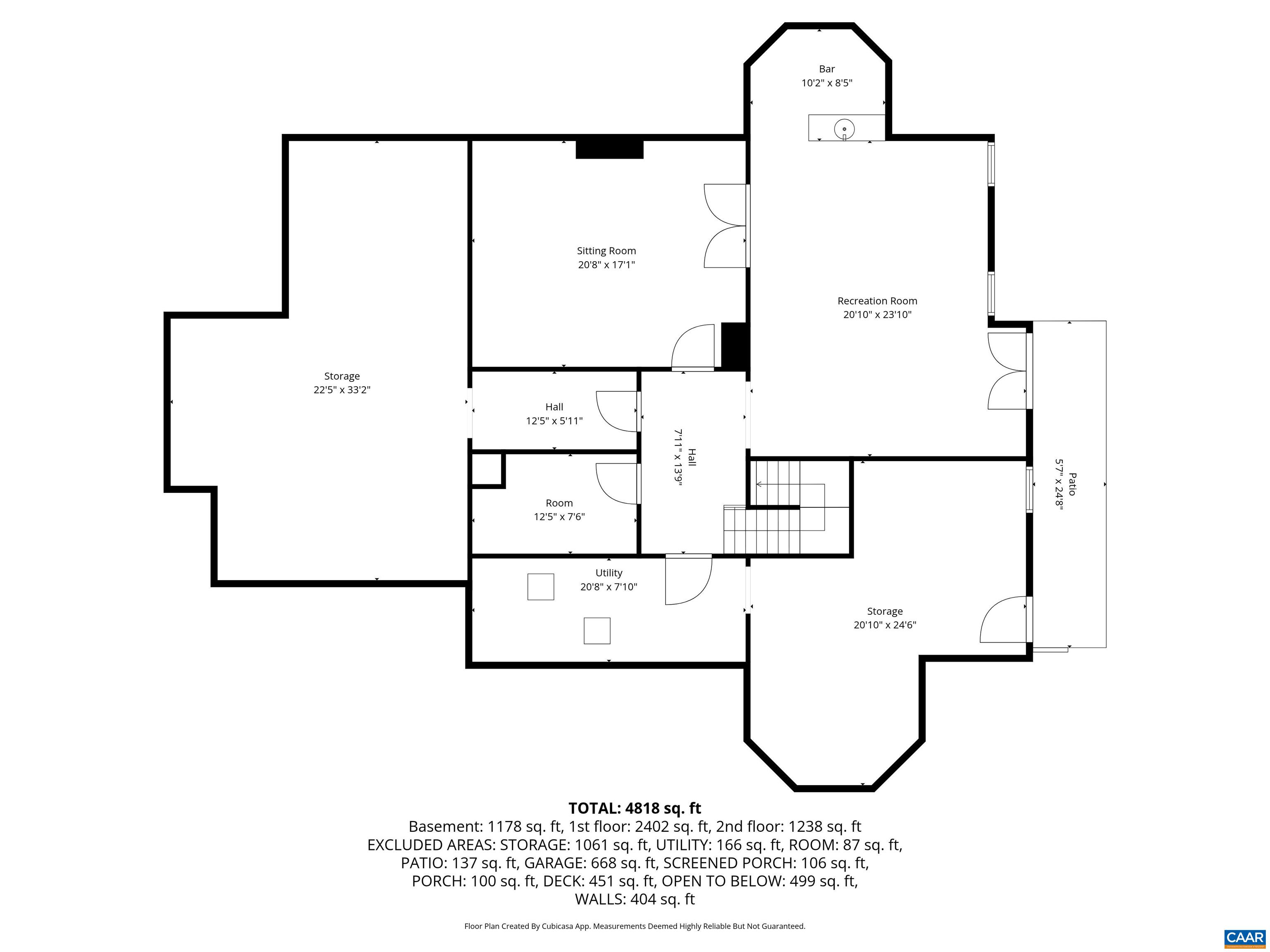 Terrace level floor plan. Terrace level floor plan.