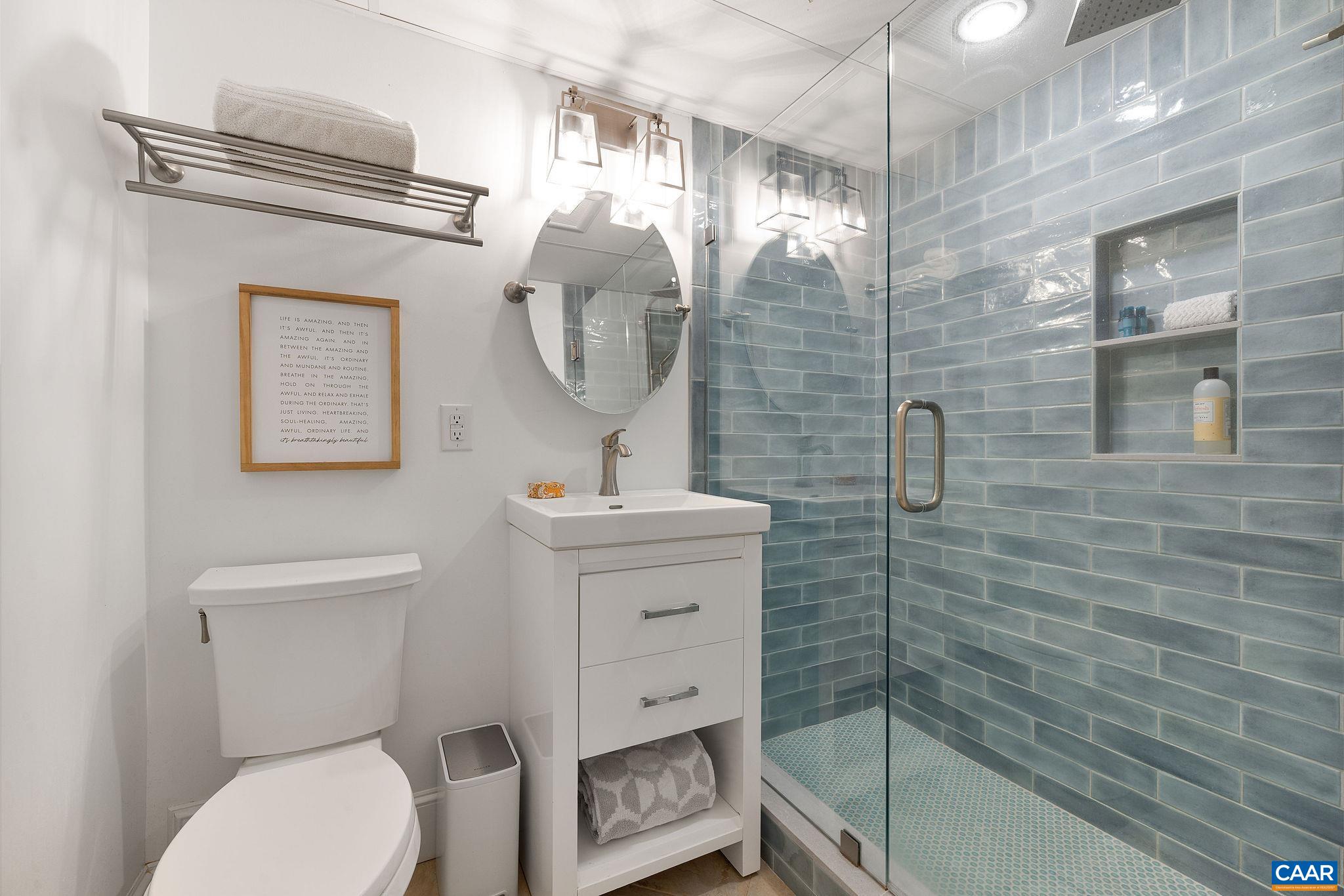 Another Karen Turner designed bath on the terrace level.