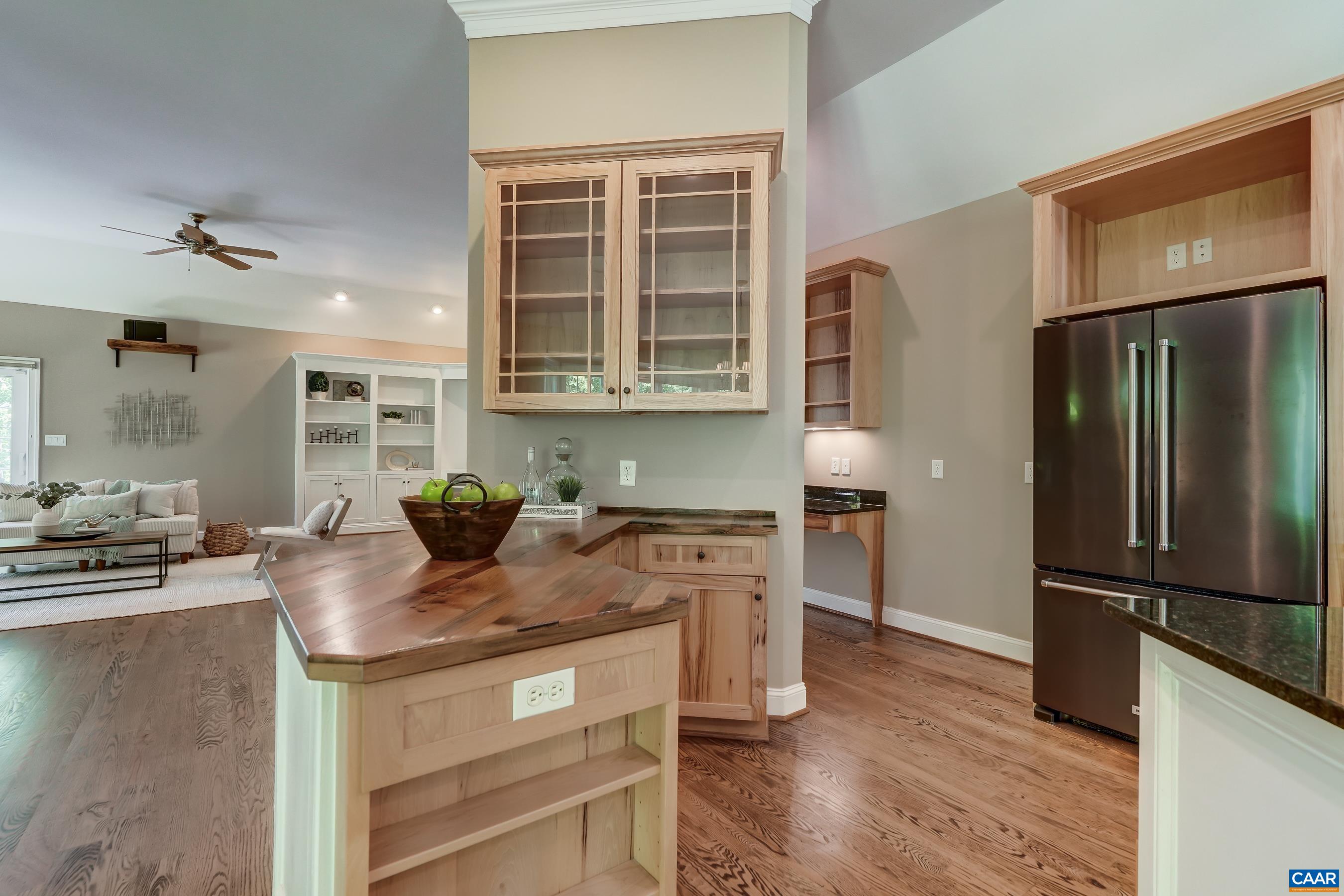 Great bar area with beautiful wood countertops for hosting a party!