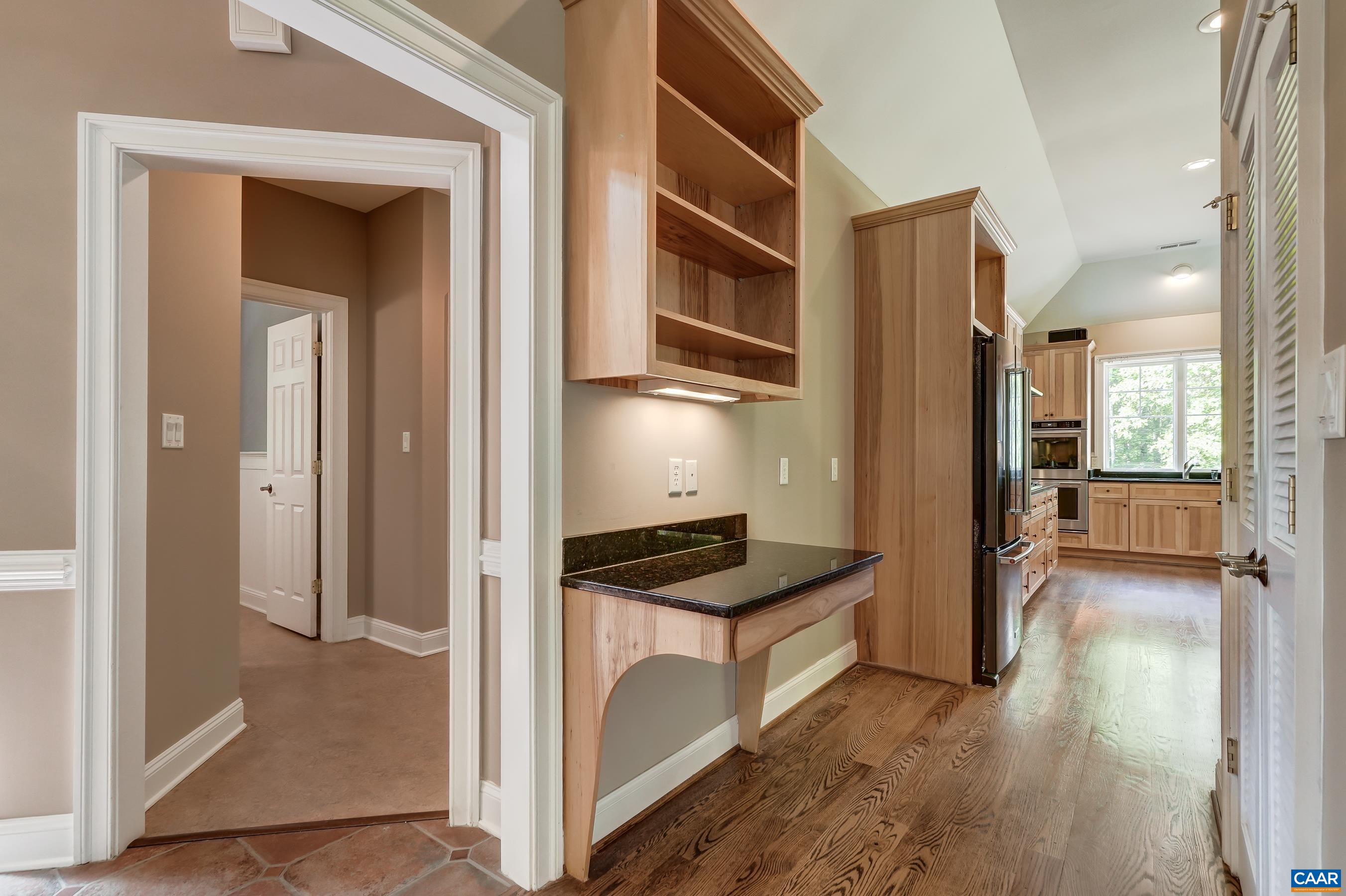 Built in desk for organization