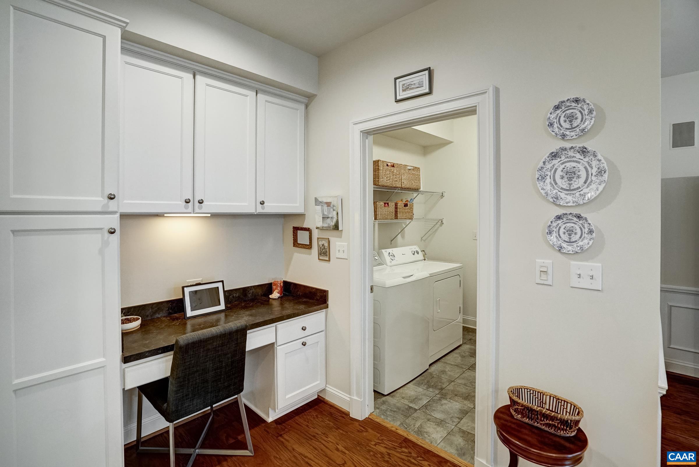 Built in desk in kitchen. Built in desk in kitchen.