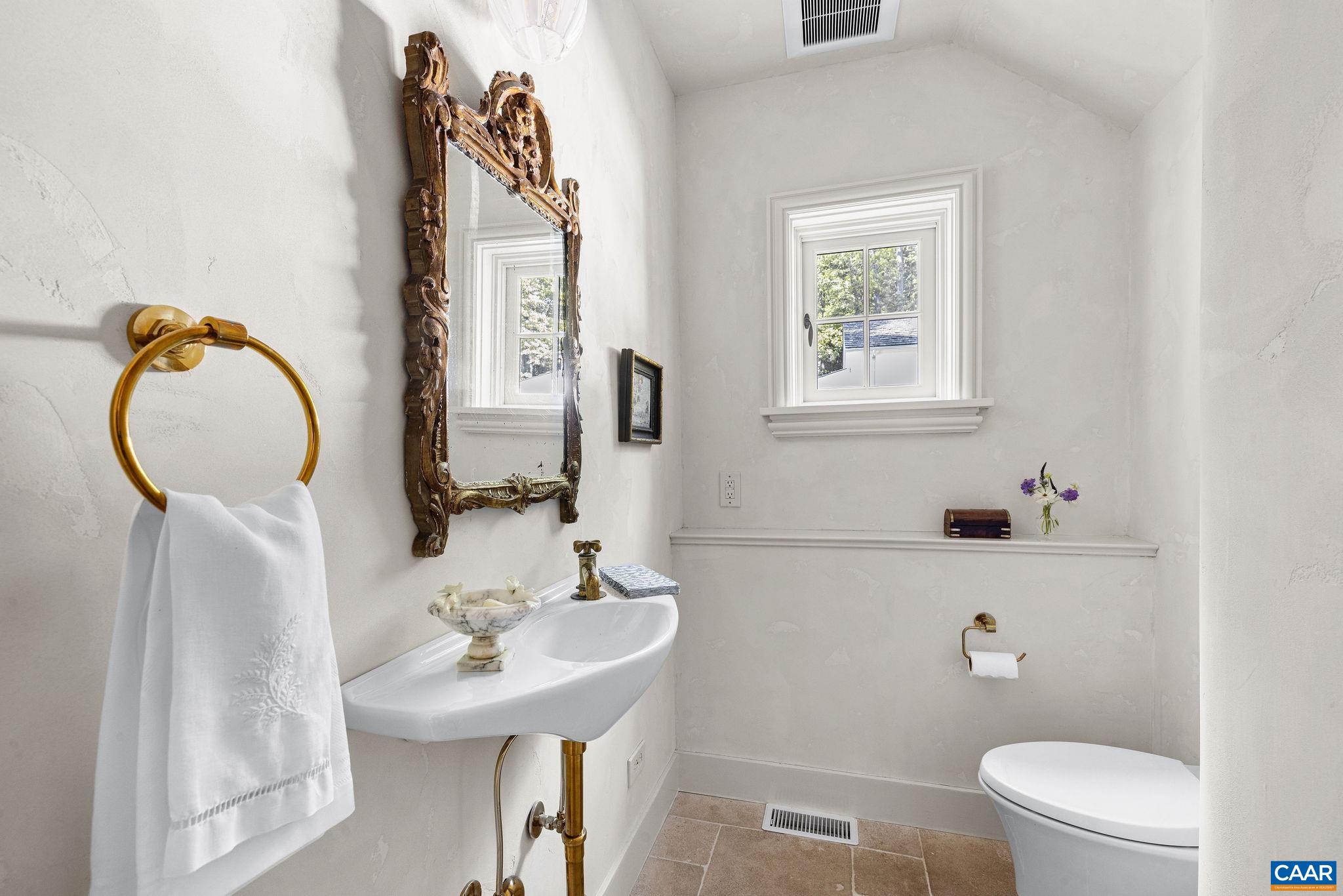 Powder room off the front hall