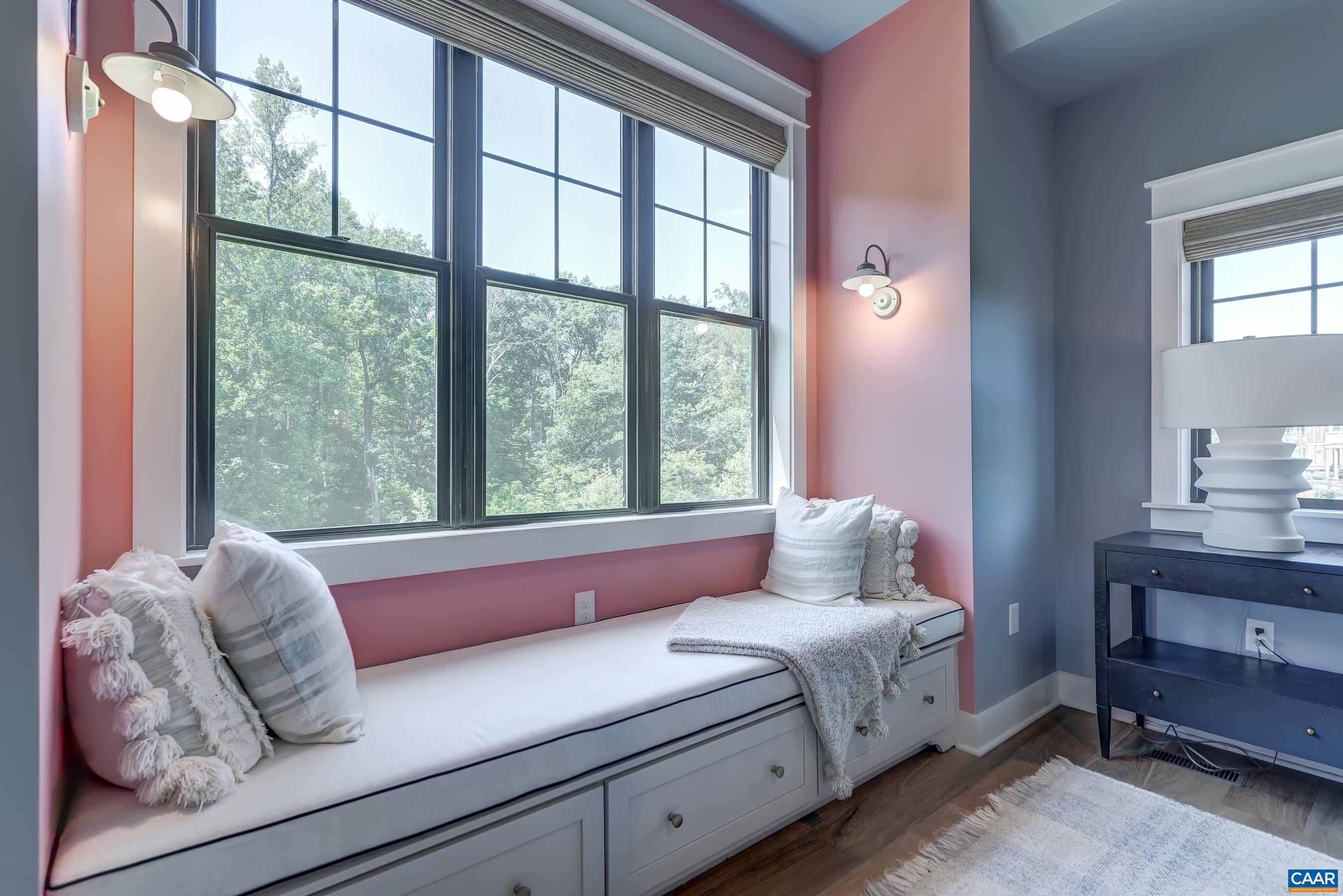 Cozy up with a book in the window seat. Cozy up with a book in the window seat.