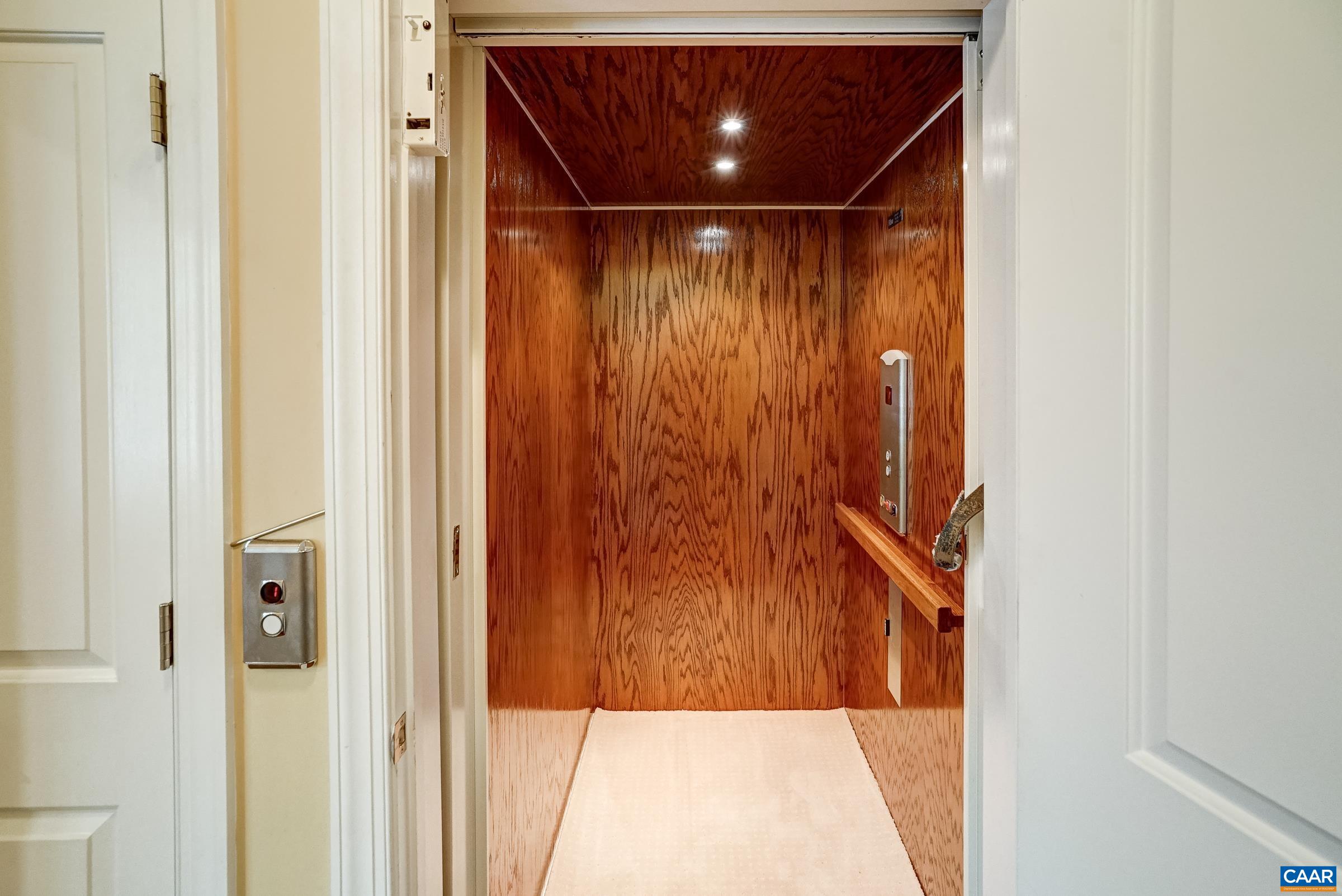 Home elevator serves levels one and two and has been regularly maintained.