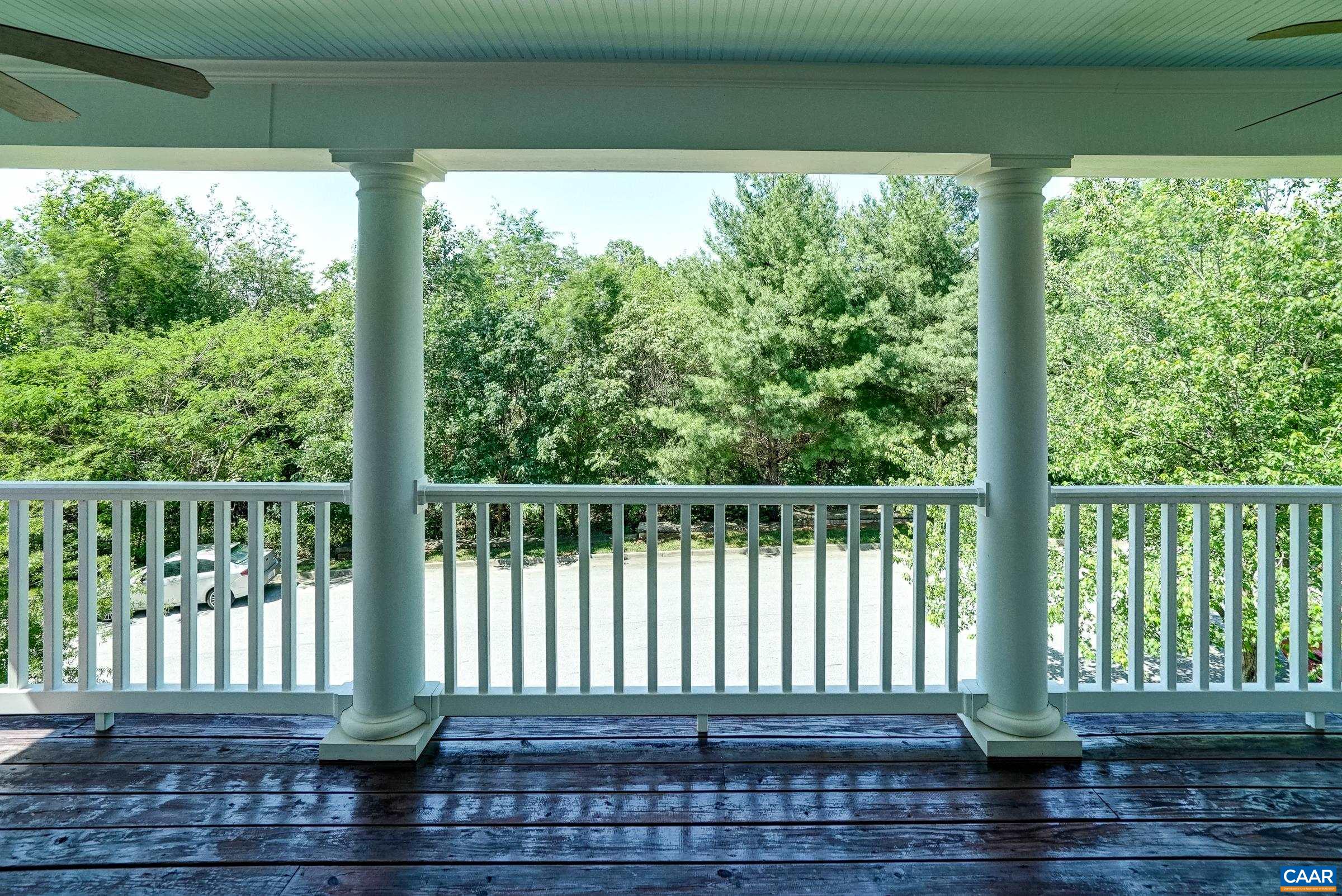 Beautiful views from the second floor balcony overlooking the park.