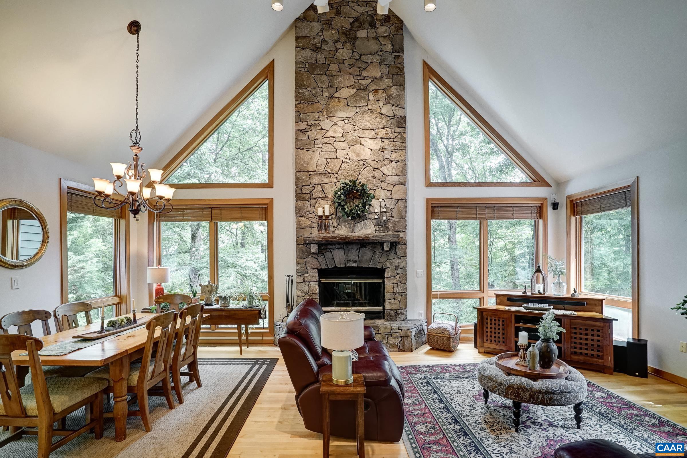 Stunning great room with incredible wall of windows!
