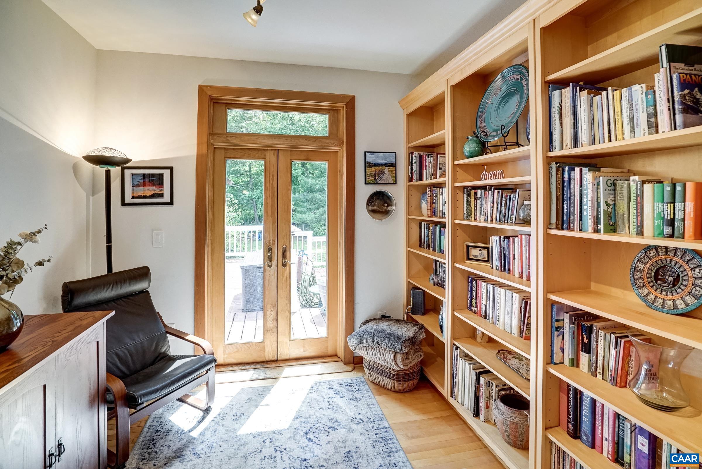 Study with built-in bookshelves.