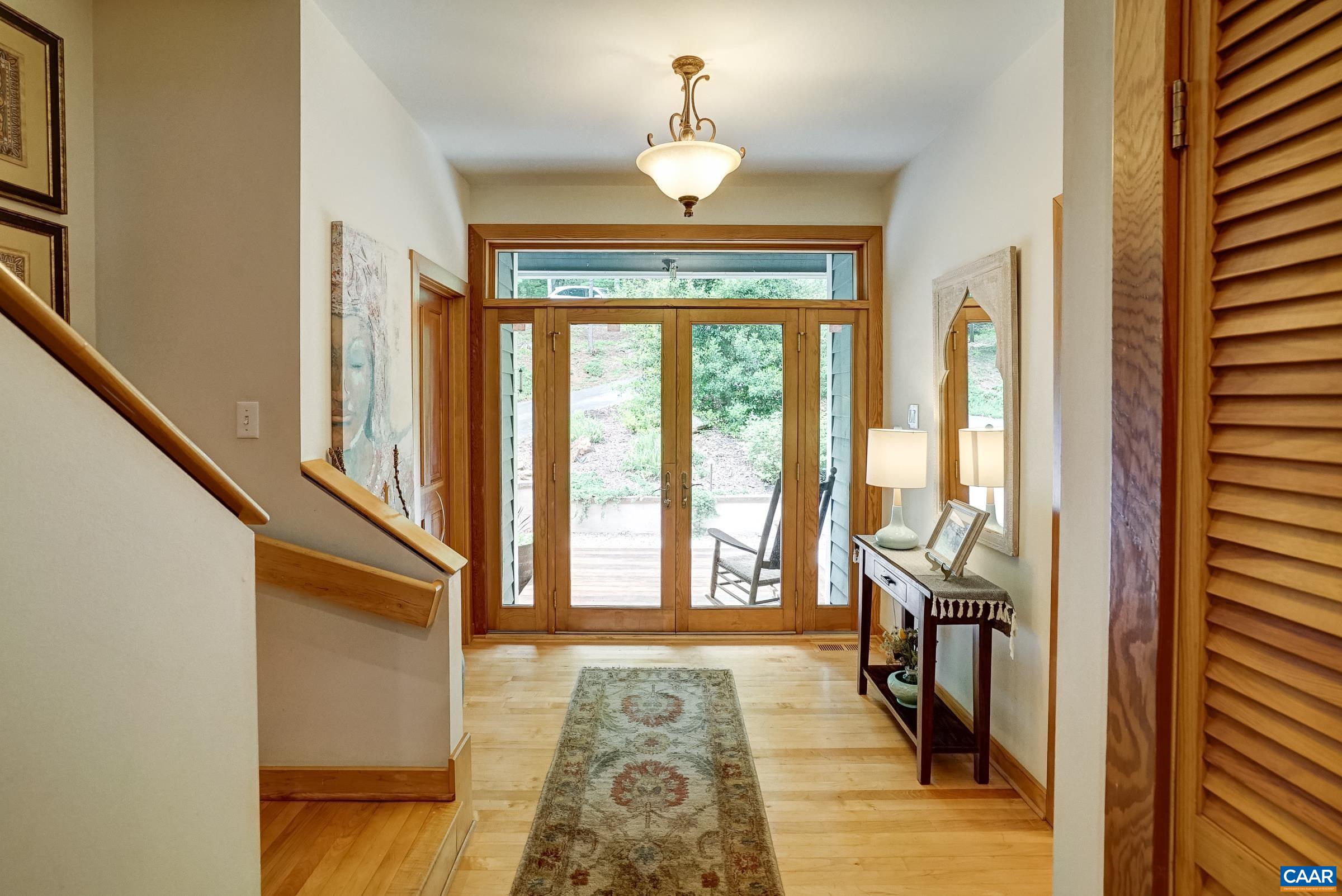 Glass front doors.