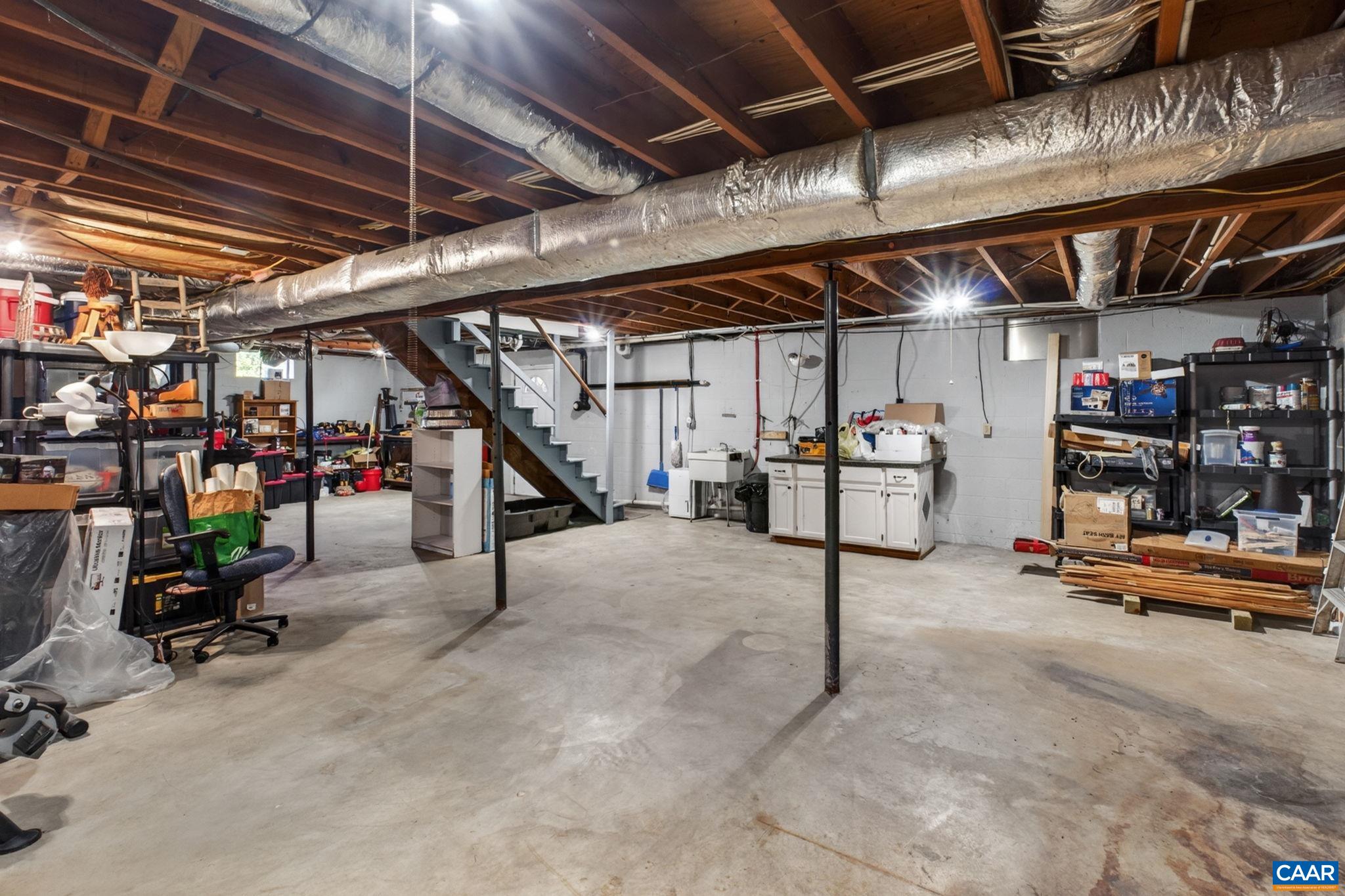 Large and dry walk up basement is perfect for workshop and storage. Most of the house has been re-plumbed.
