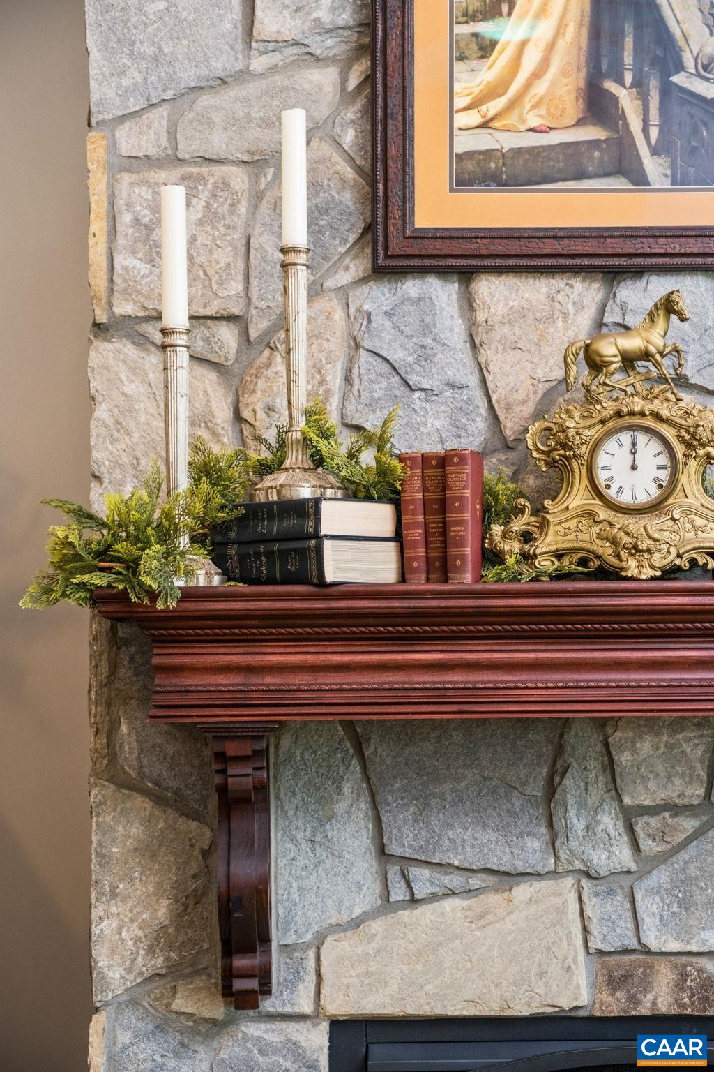 The mantel was crafted by the homeowner. The mantel was crafted by the homeowner.
