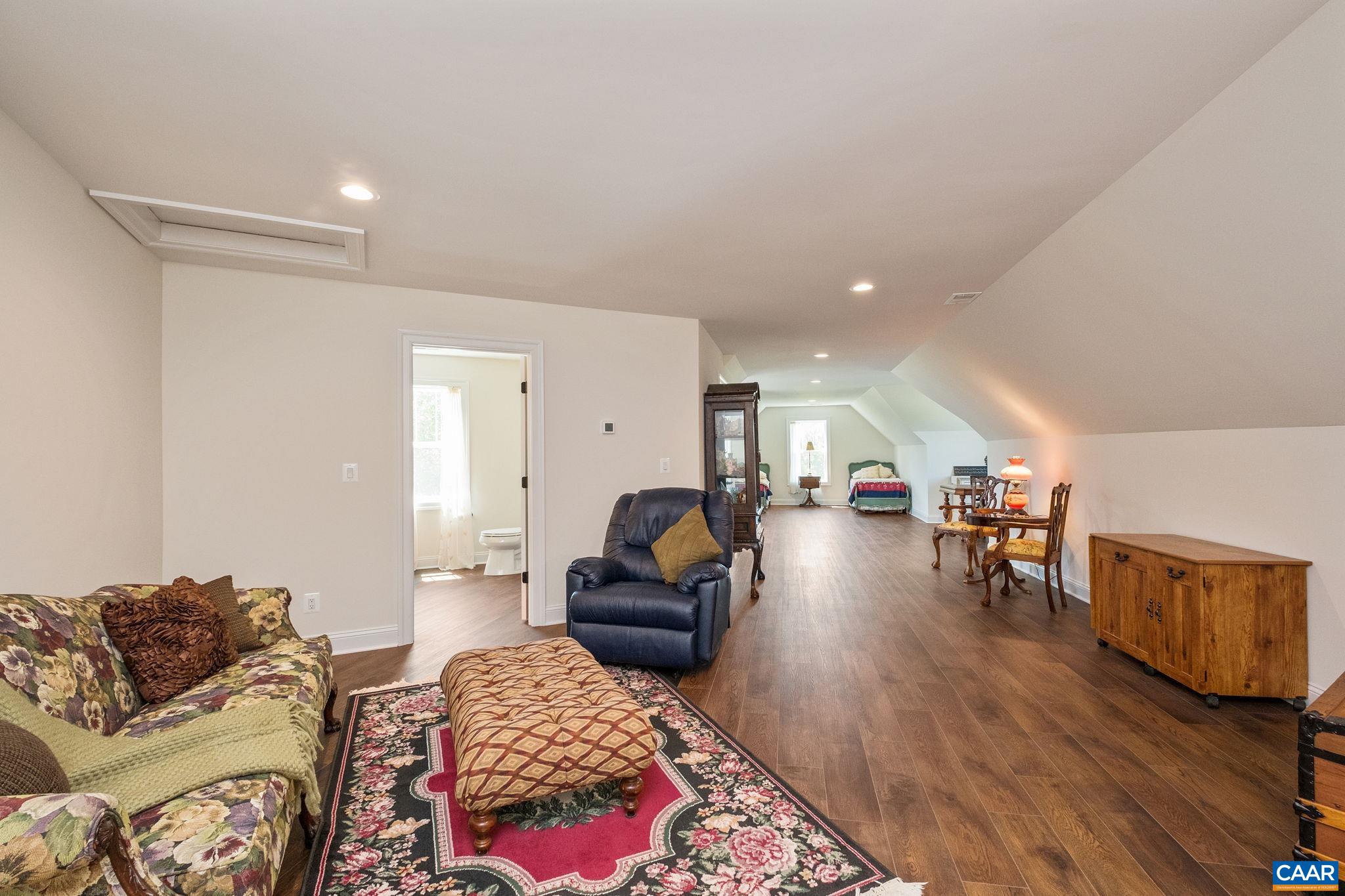 This versatile and multi-use space is located on the second level, and has a full bathroom. This versatile and multi-use space is located on the second level, and has a full bathroom.
