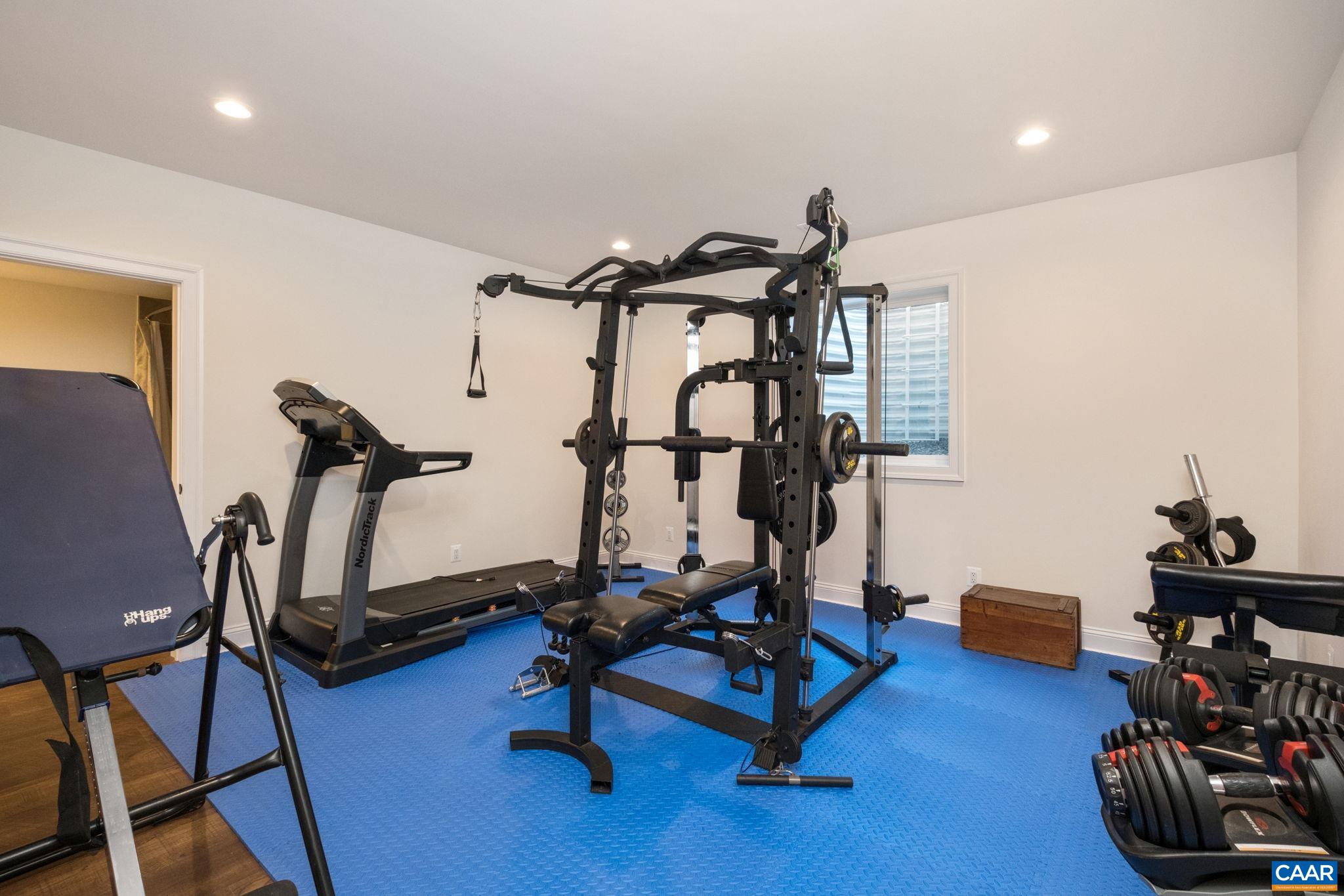This home has a 4-bedroom septic, and this room in the basement can be used as a bedroom. It is closest to the full bathroom. It is currently used as a workout area. This home has a 4-bedroom septic, and this room in the basement can be used as a bedroom. It is closest to the full bathroom. It is currently used as a workout area.