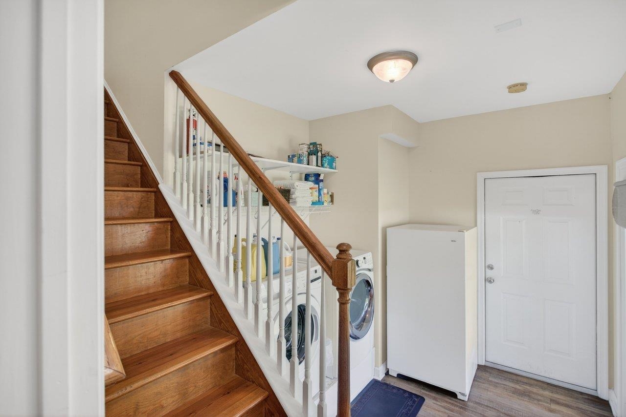 Stairs lead to the upstairs living area