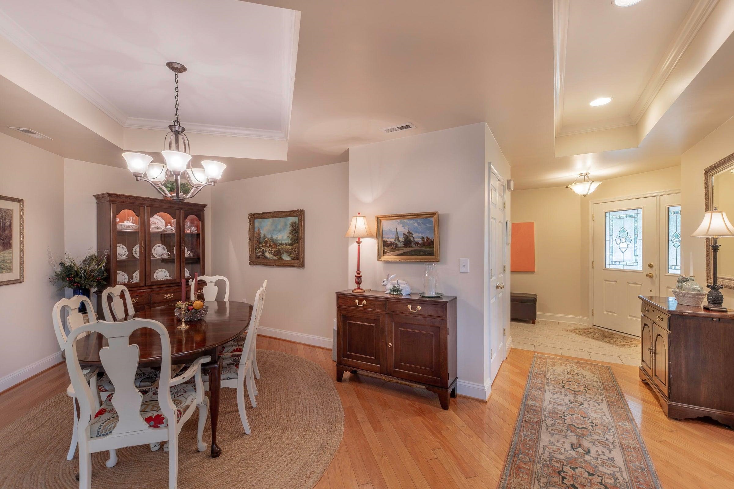 Open Dining area. Adjoins Kitchen and Living Room. Tray ceiling