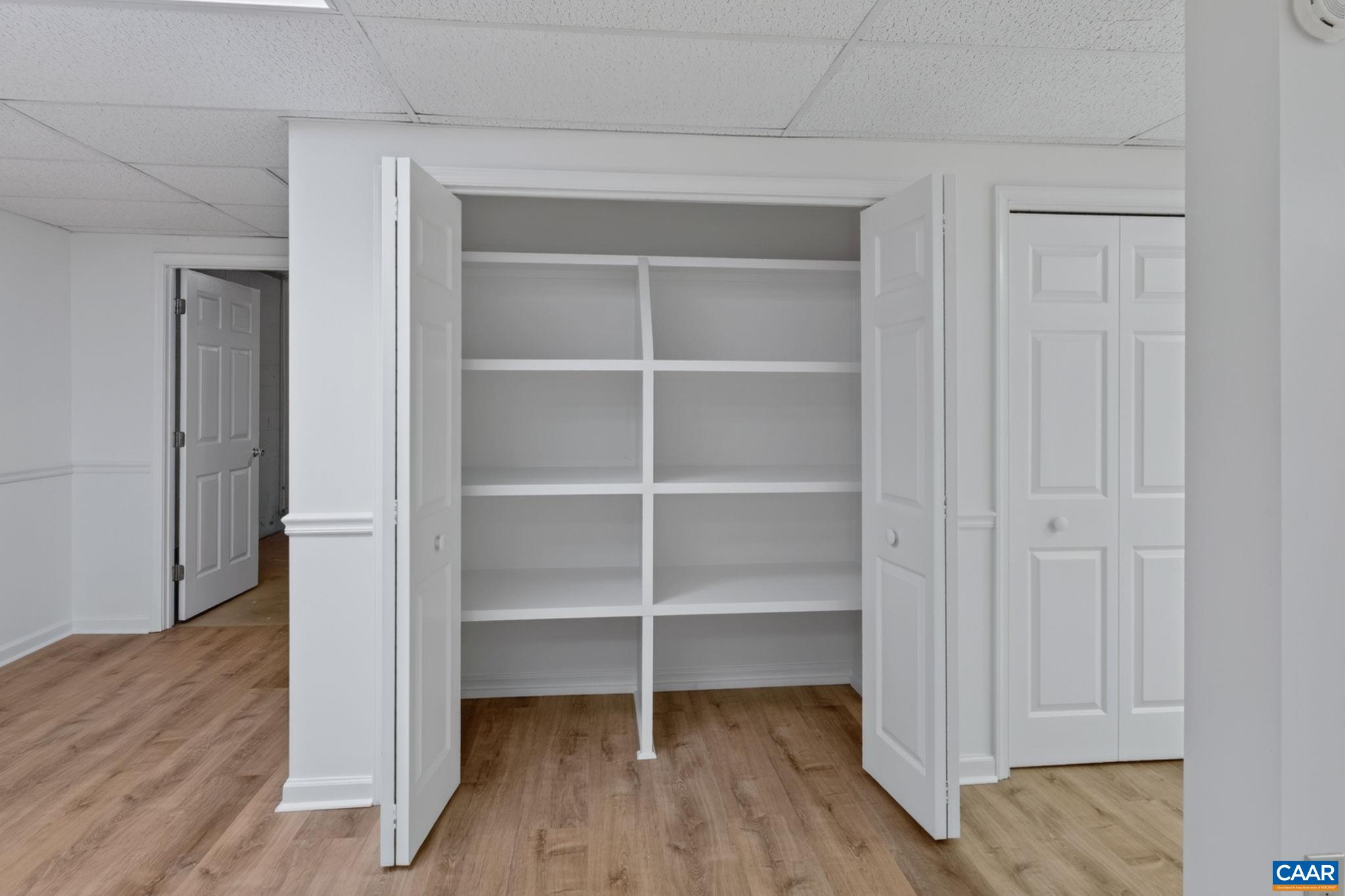 Includes built-in storage in the closets.