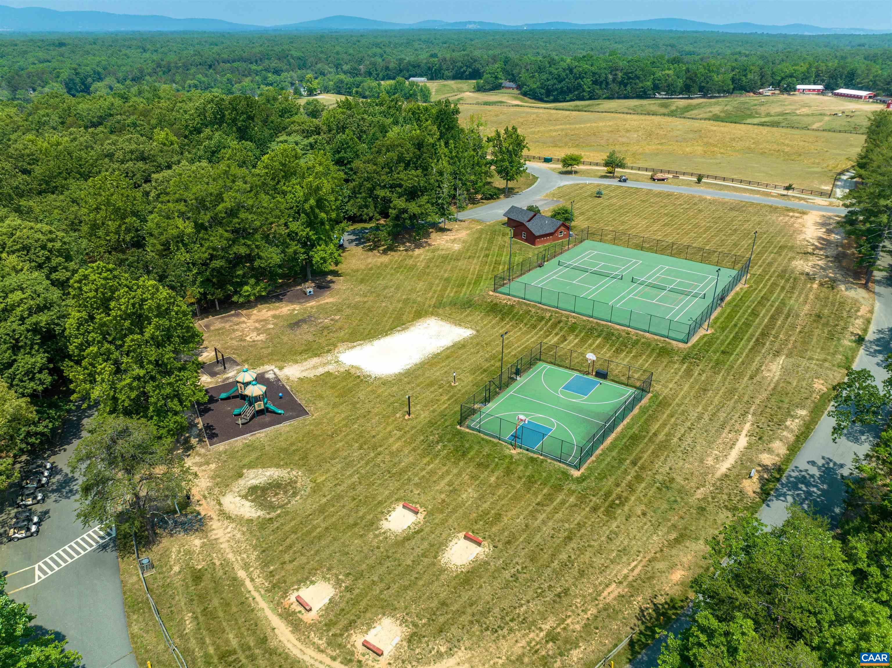 Shenandoah Crossing is full of fun. Horseshoe pits, tennis, pickleball, playground, huge sandbox.