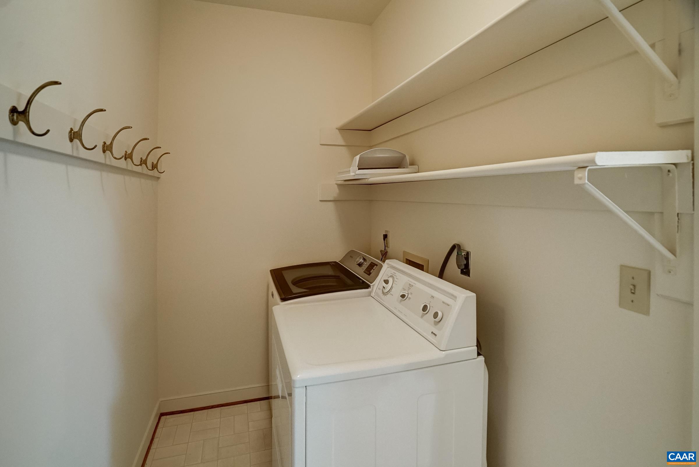 Laundry room with washer and dryer.
