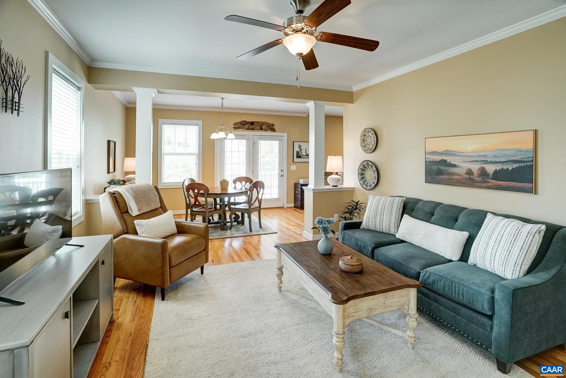 Hardwood floors and tasteful paint throughout the home.
