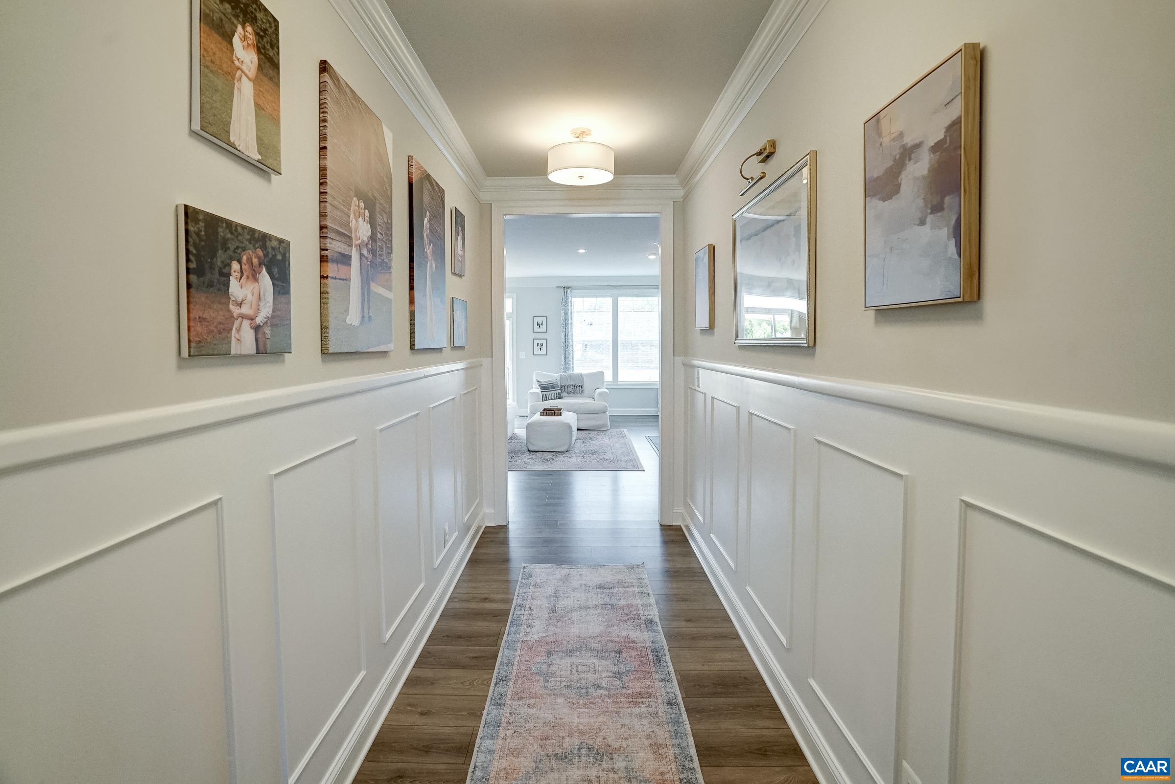 Wainscotting detailing in hallway.