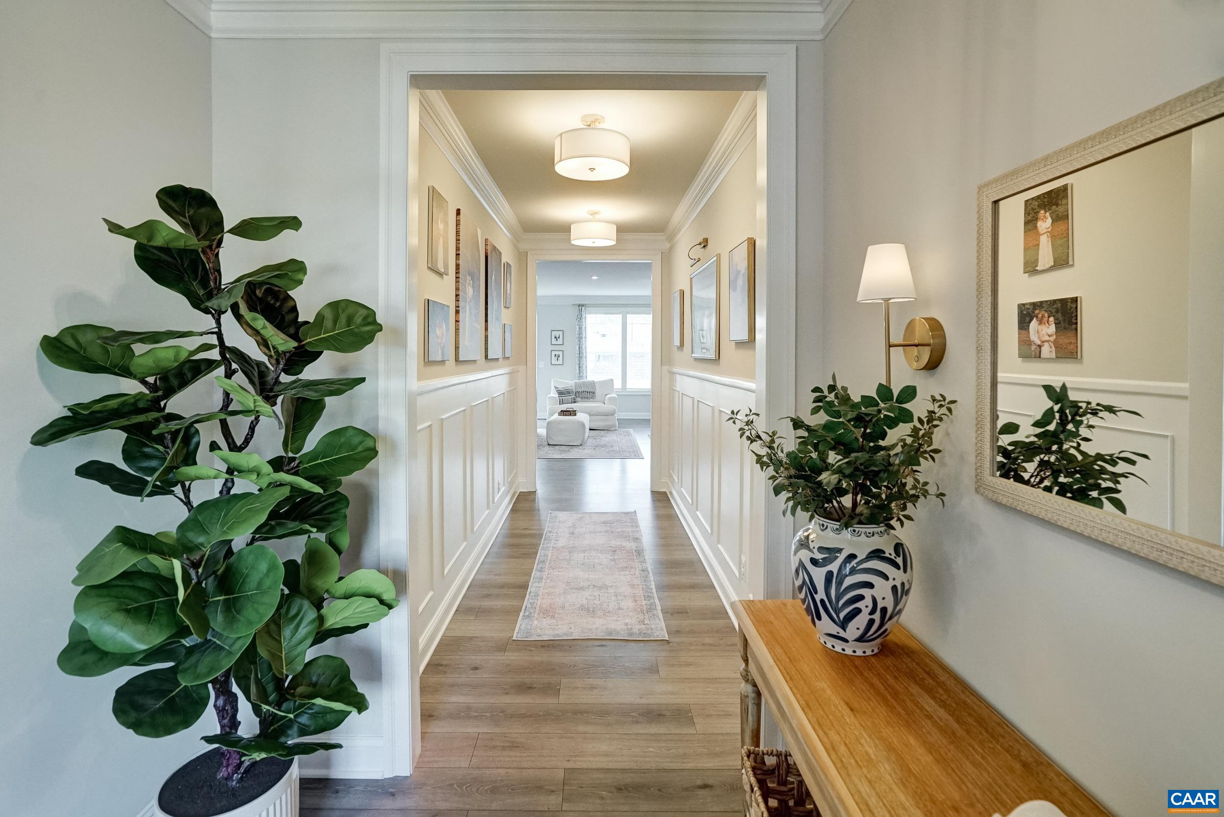 Neutral paint, high end trim details and modern lighting throughout the home.