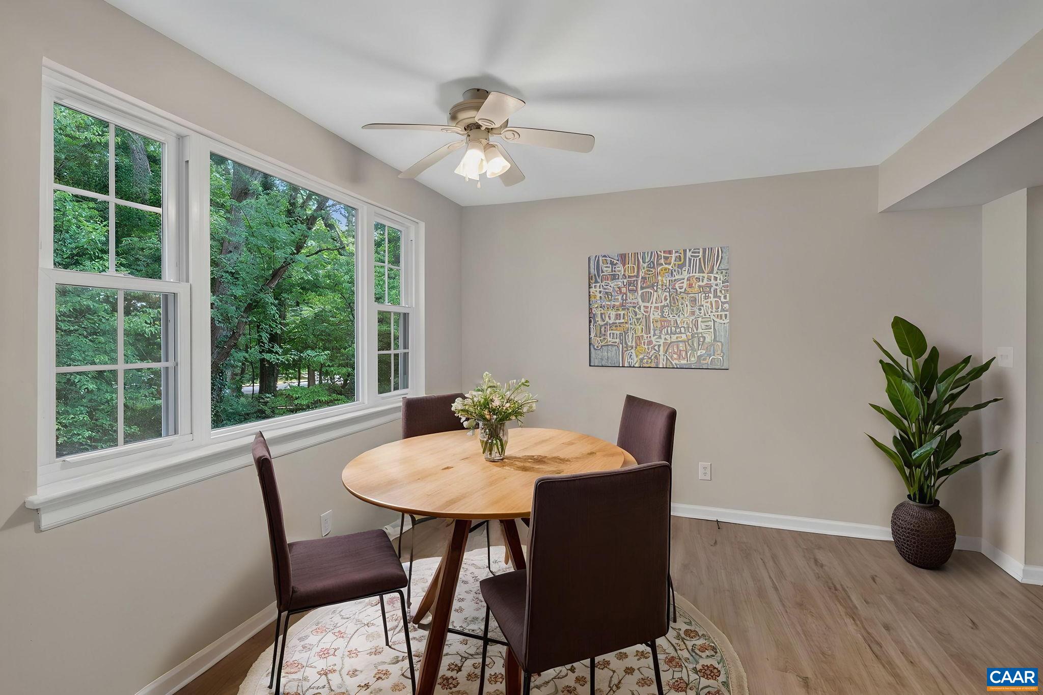 Spacious eat-in kitchen, highlighted by a large picture window.