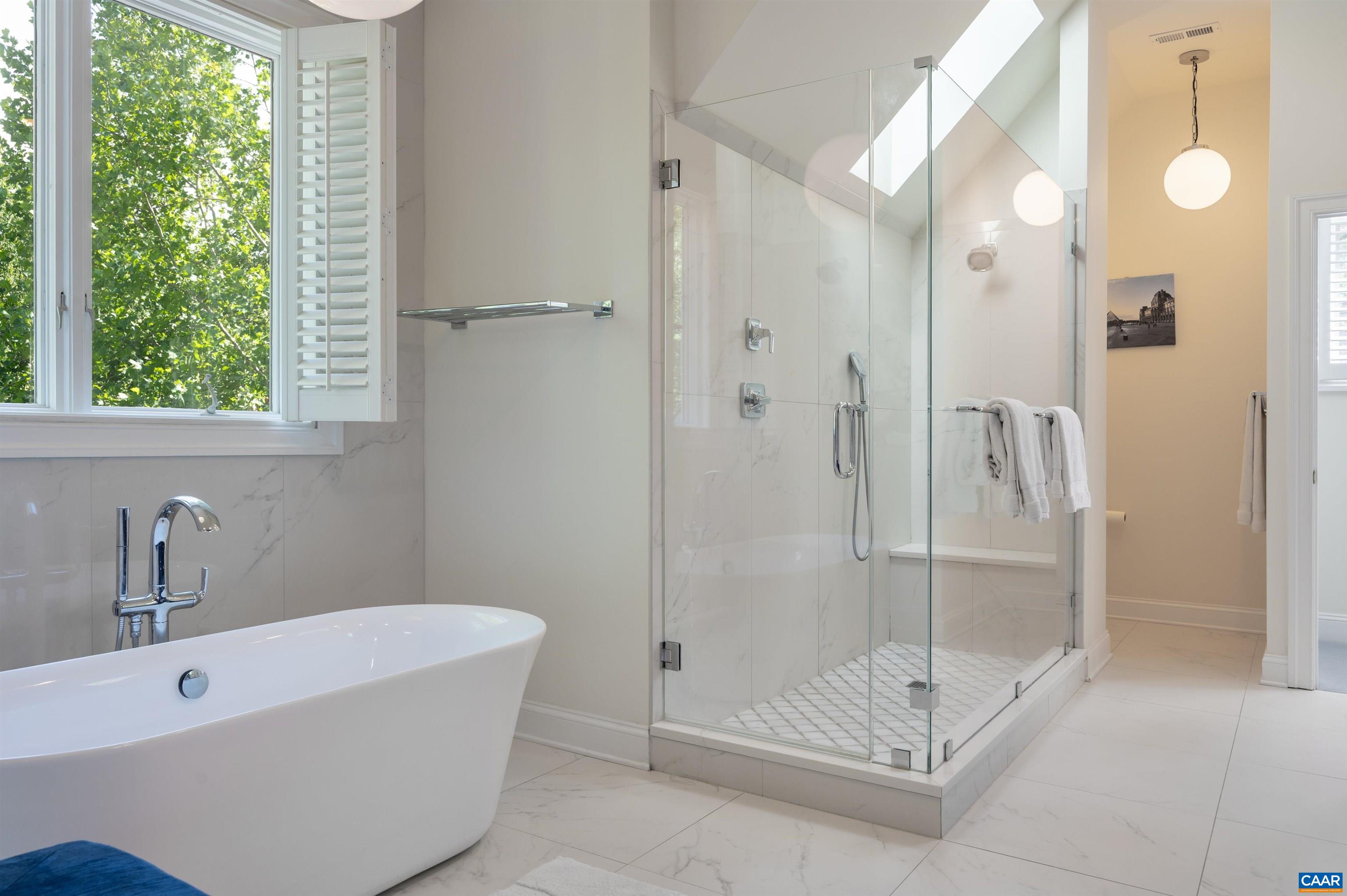 Carrara marble flooring- stunningh!