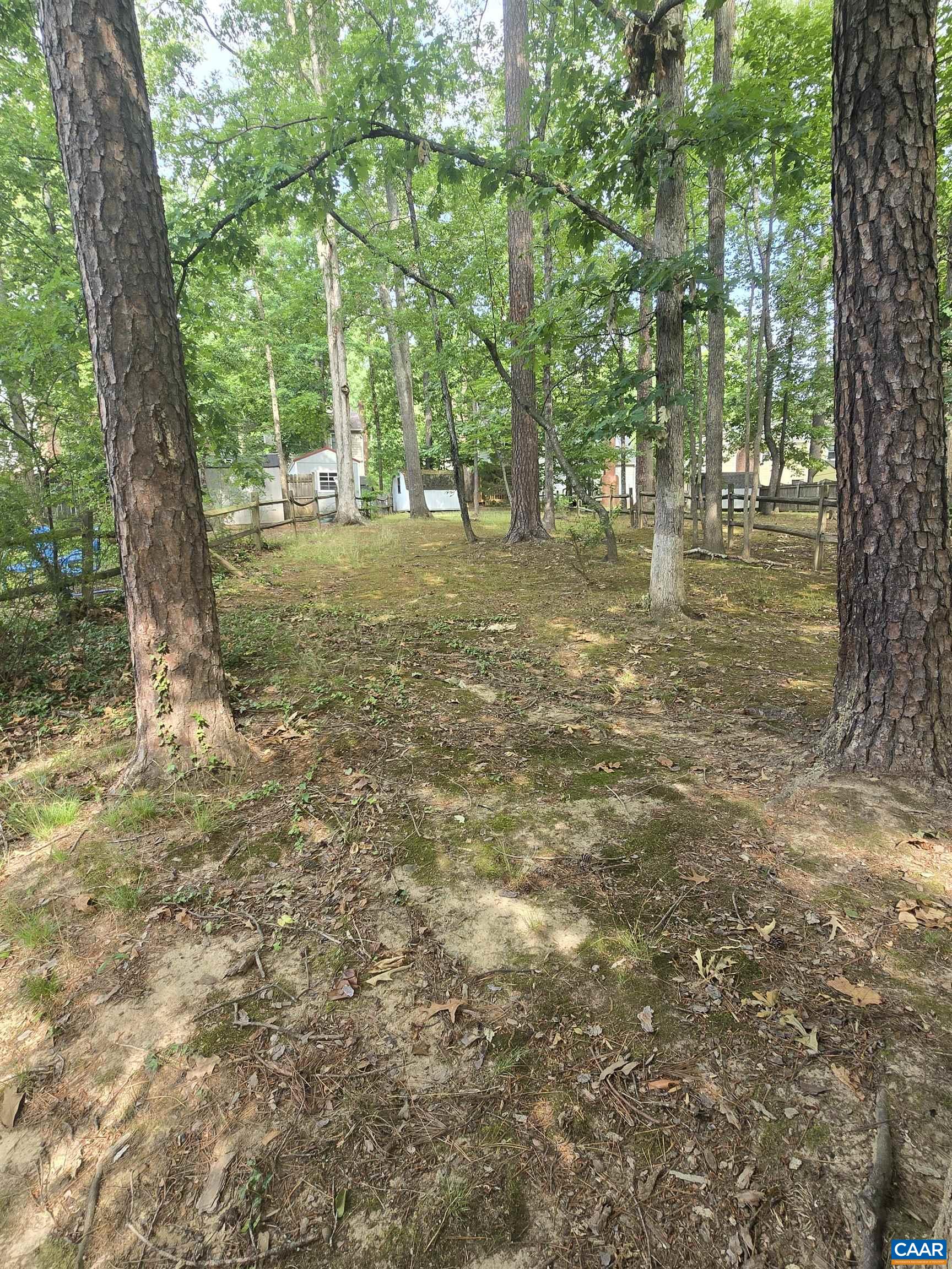View from the rear. You can barely see the house from the back of the lot.