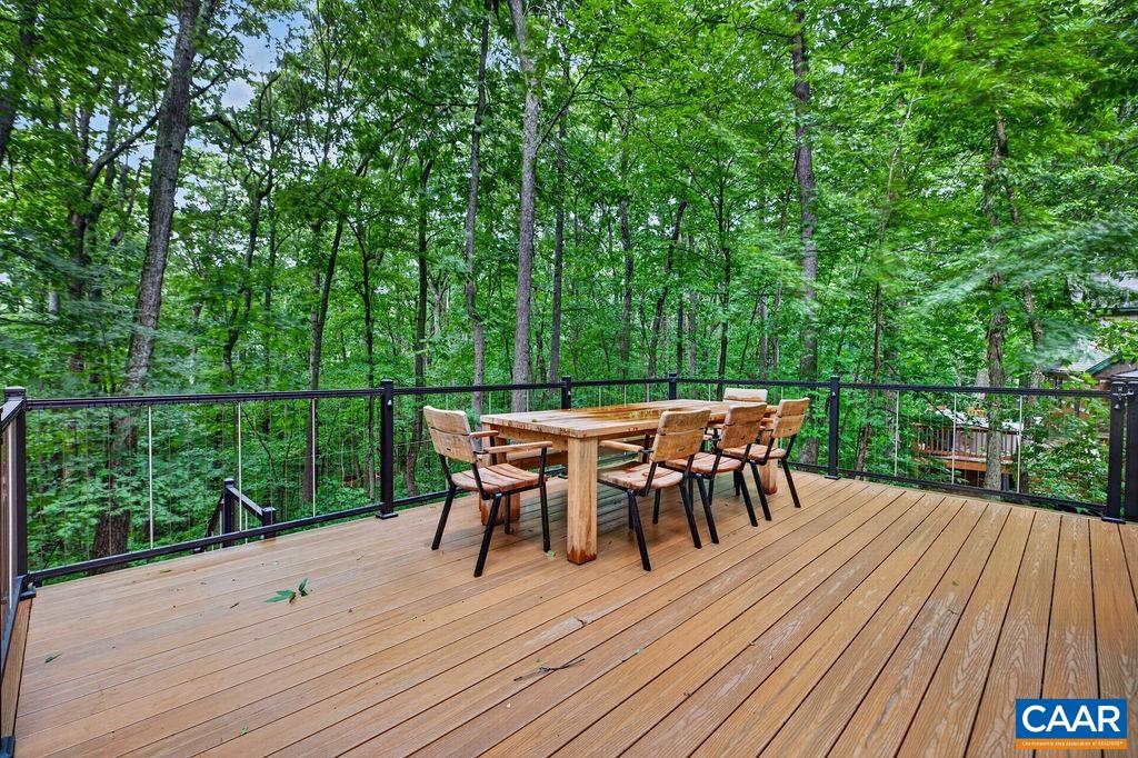 This expansive, two-tier trex deck was added in 2025. This expansive, two-tier trex deck was added in 2025.