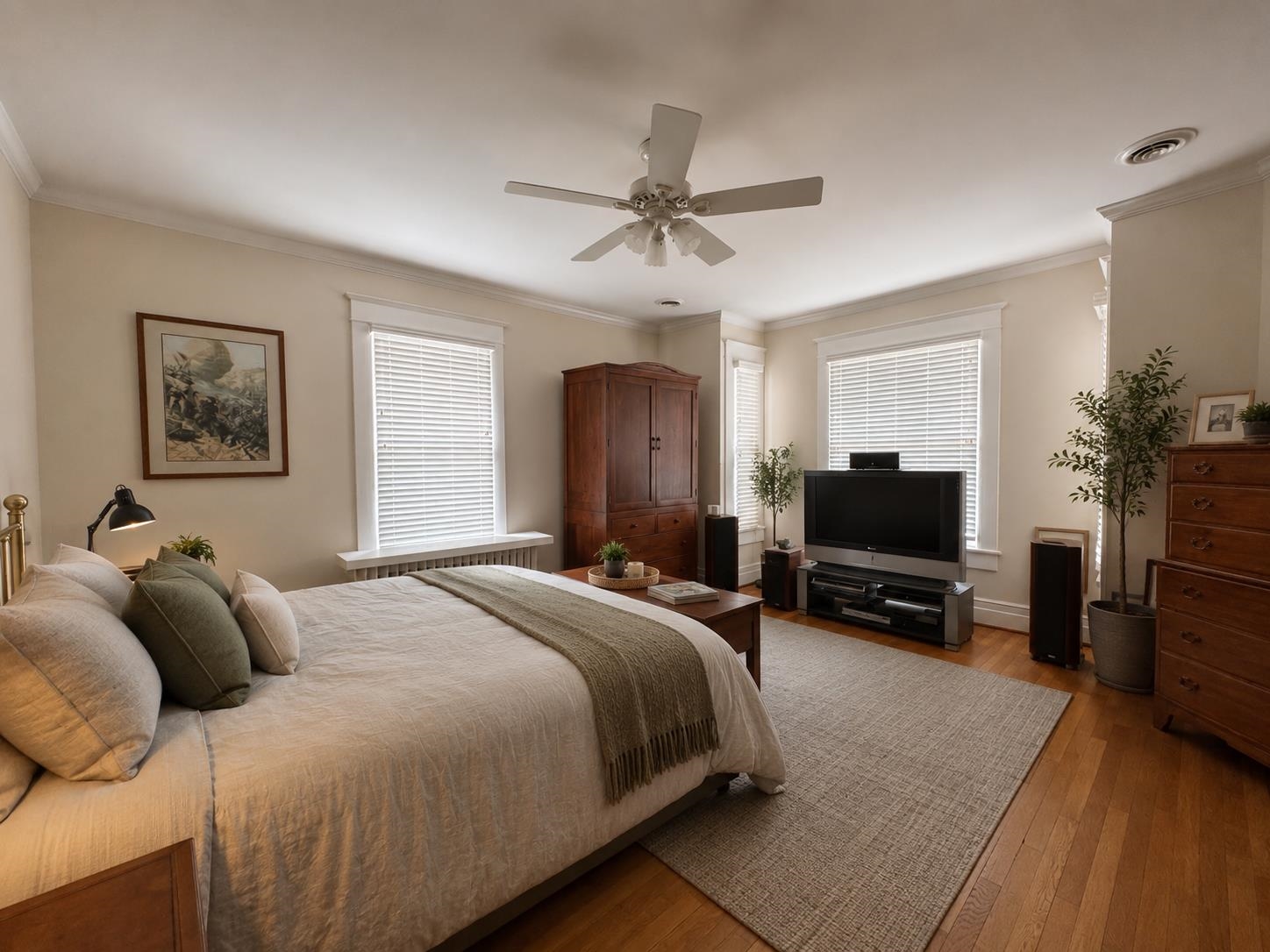 This is the largest bedroom and is located across from the bathroom on the back of the house This is the largest bedroom and is located across from the bathroom on the back of the house
