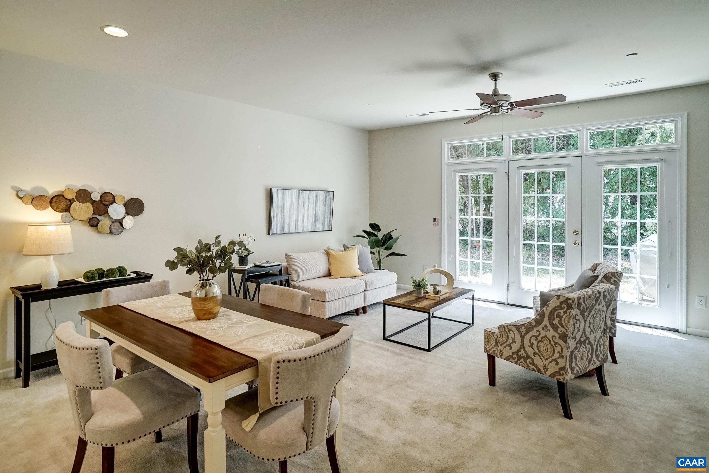 Open floor plan with flexible living/dining spaces. Open floor plan with flexible living/dining spaces.