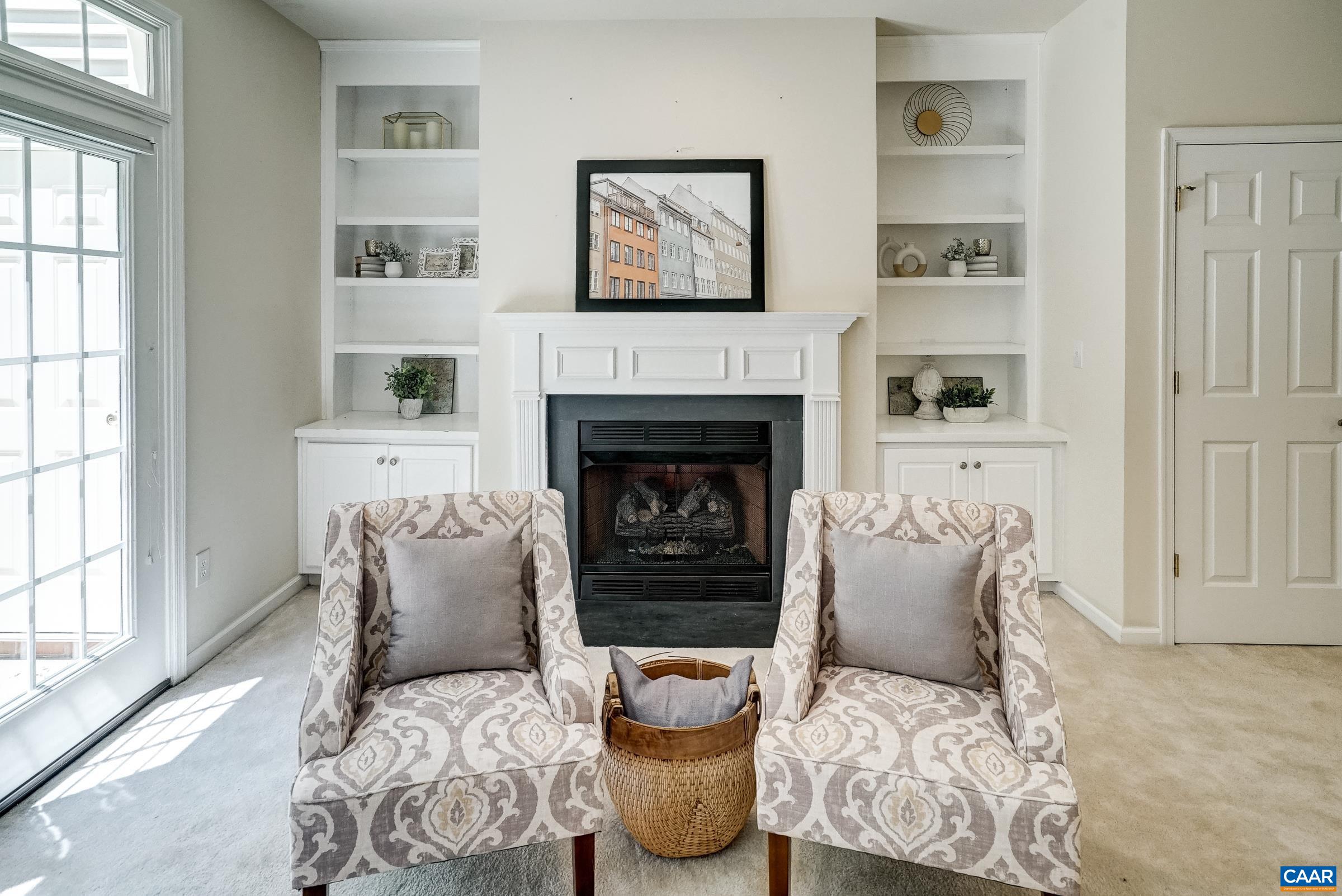 Gas fireplace. Gas fireplace.