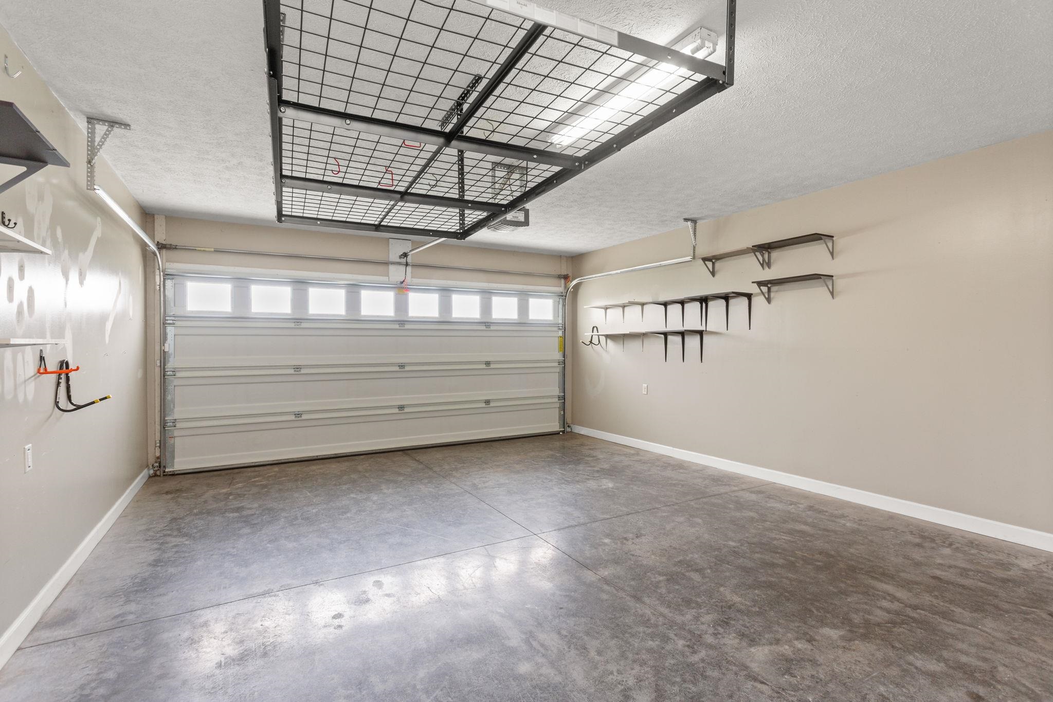 with storage shelves. with storage shelves.