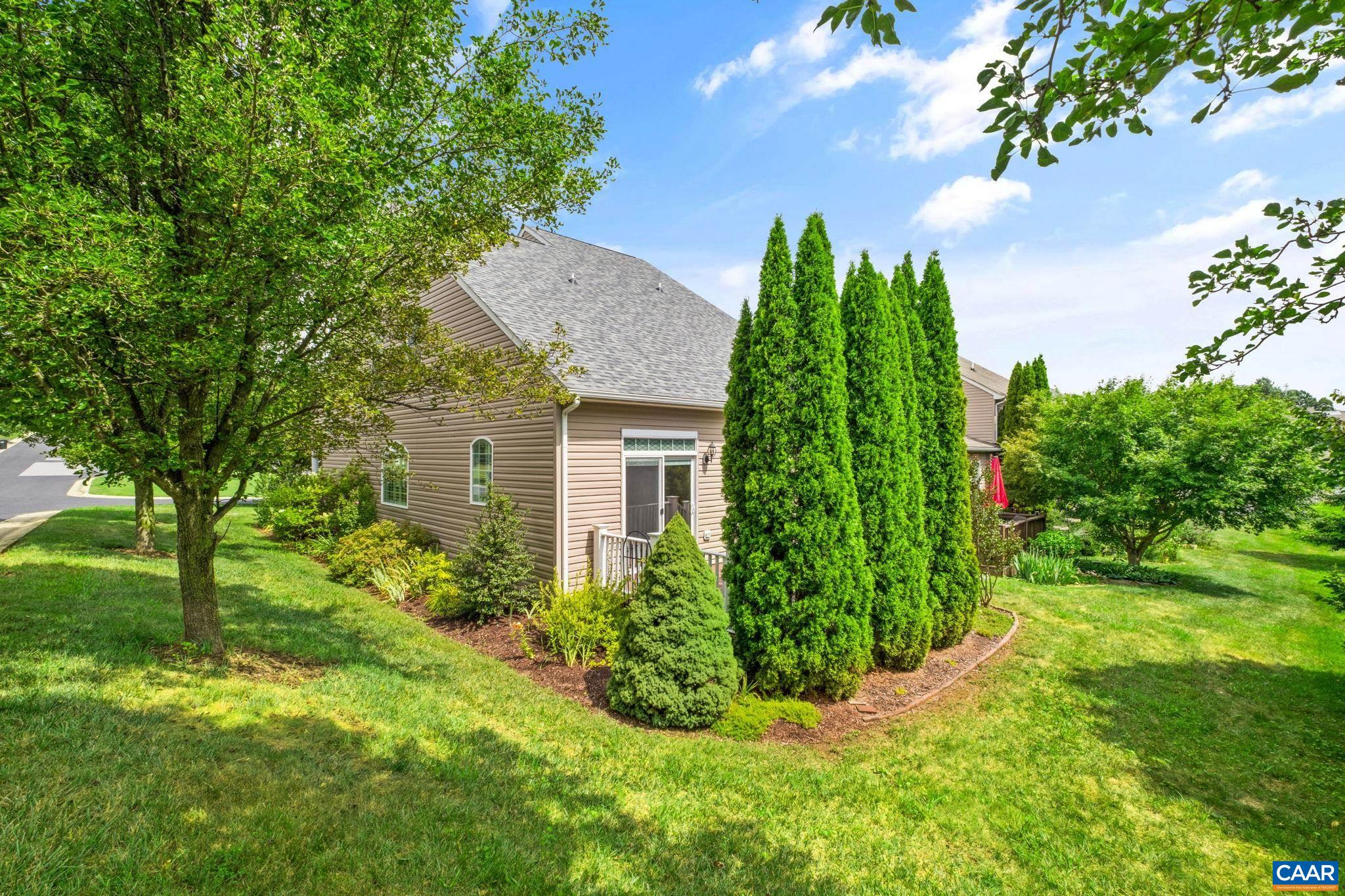 Trees offer some privacy around the back deck. Trees offer some privacy around the back deck.