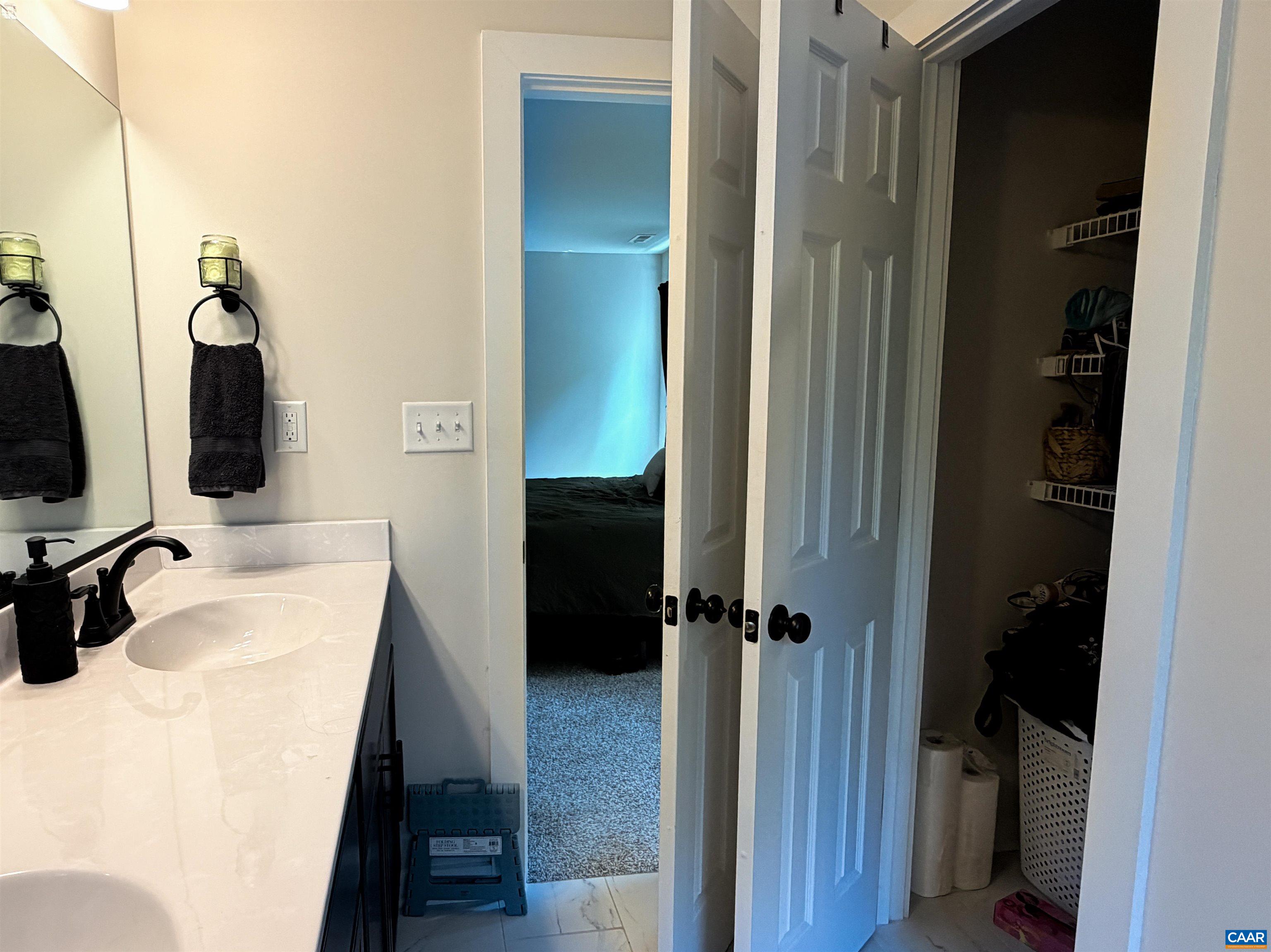 Large linen closet inside primary bath Large linen closet inside primary bath