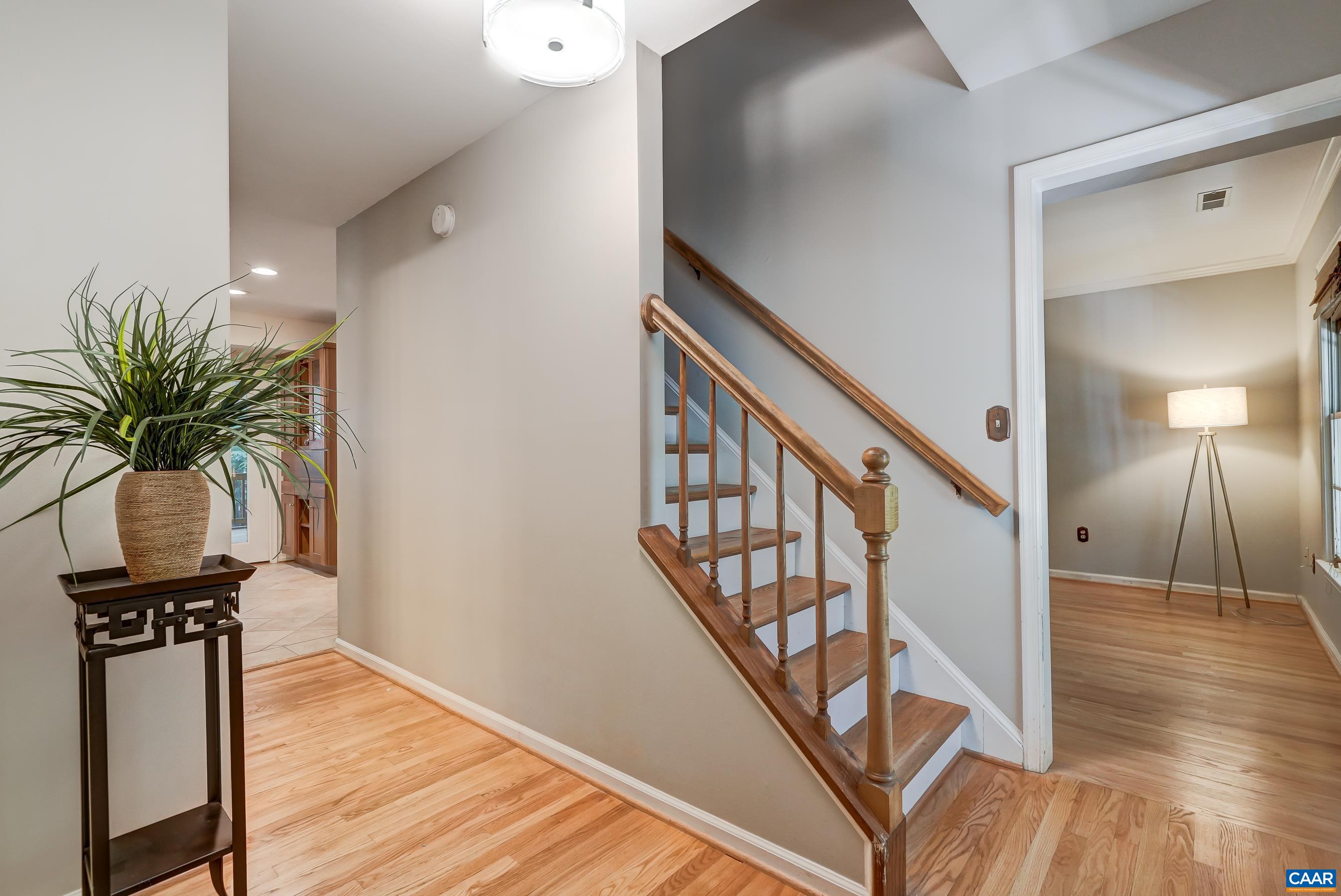 Hardwood floors throughout the main and upper levels sparkle with a natural finish. Hardwood floors throughout the main and upper levels sparkle with a natural finish.