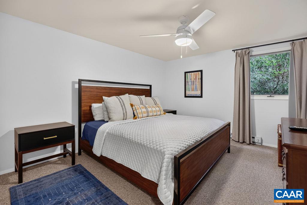 One of the two bedrooms on the main level.