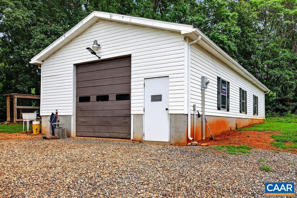 An oversized garage/ work shop on the property.