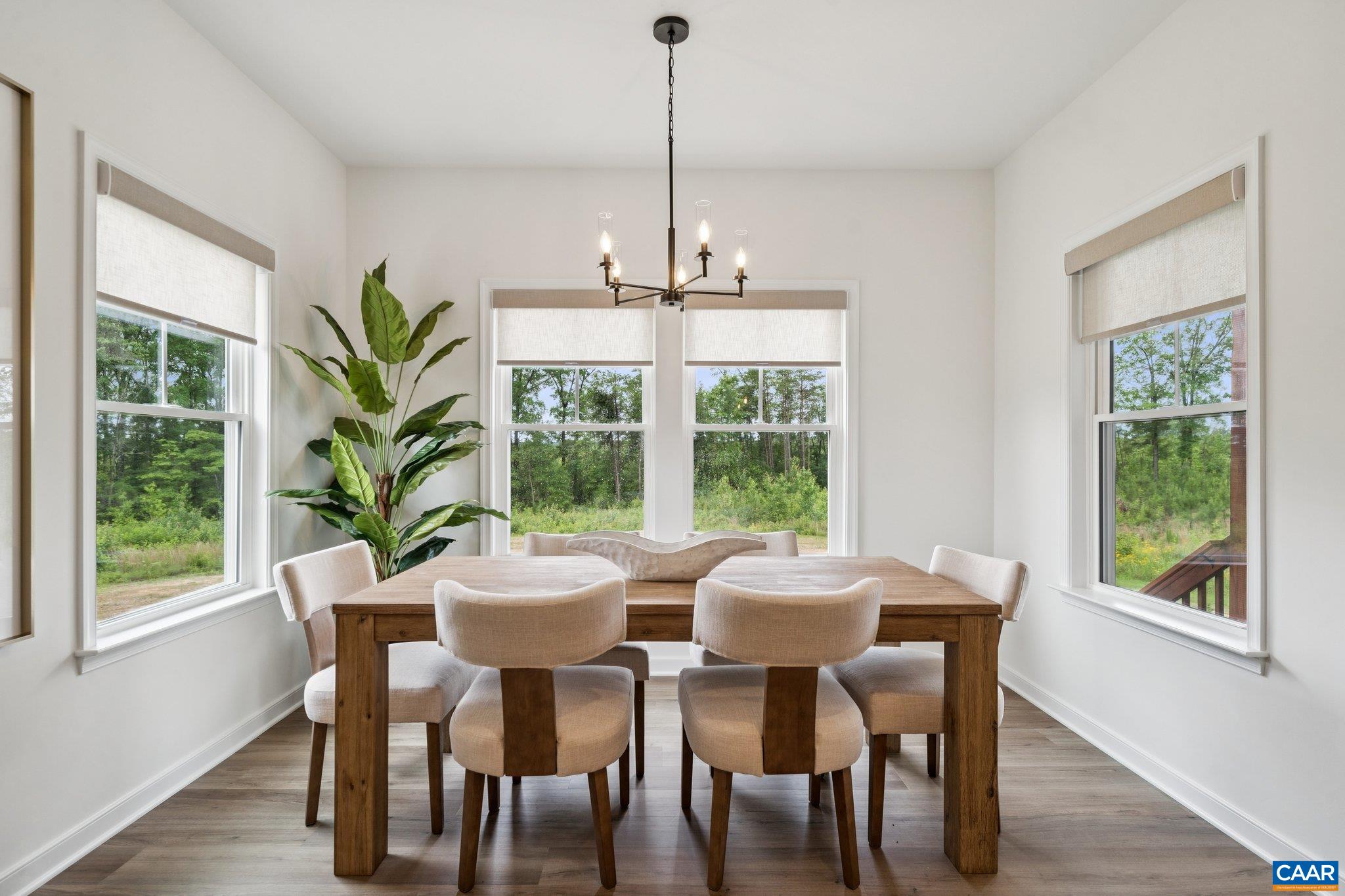 Will accommodate a large table. Model Home
