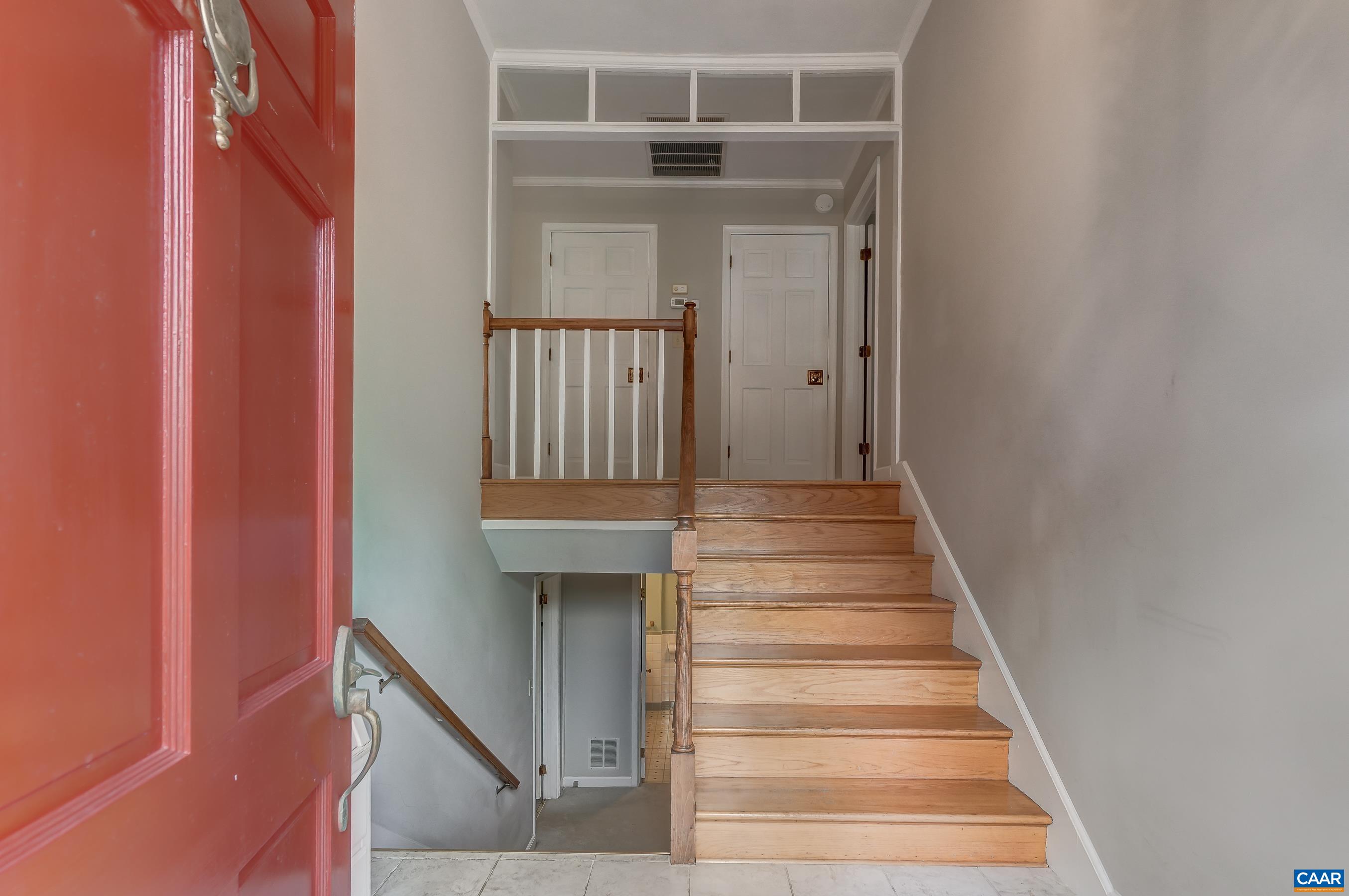 Split foyer with solid wood stairs. Split foyer with solid wood stairs.