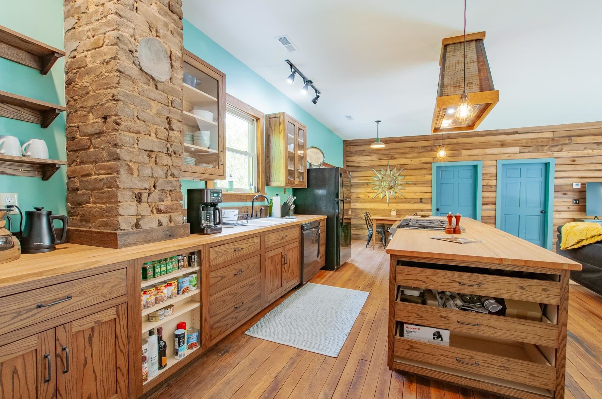 Handmade cabinets and countertops.