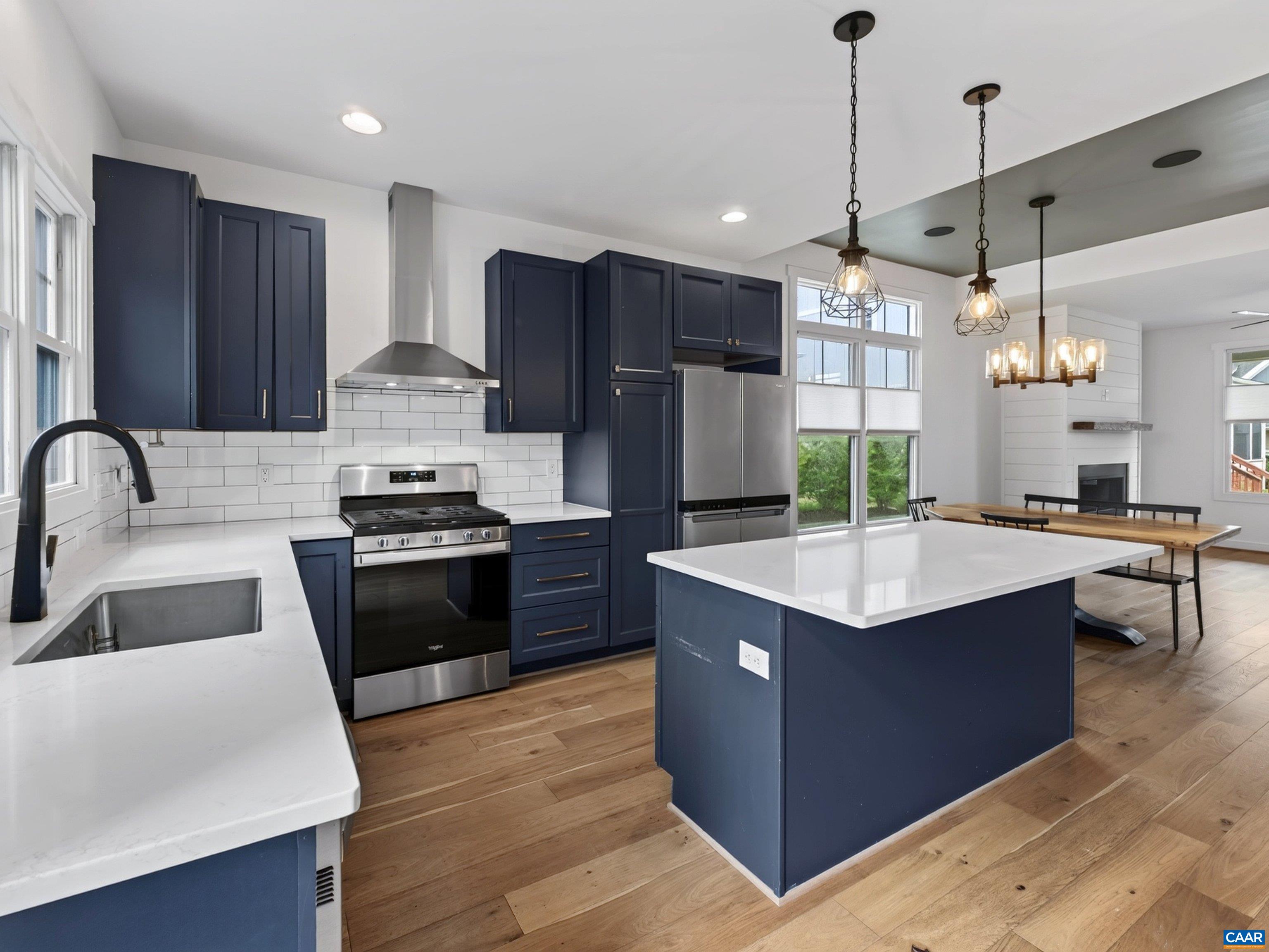 Quartz countertops throughout the kitchen. Quartz countertops throughout the kitchen.