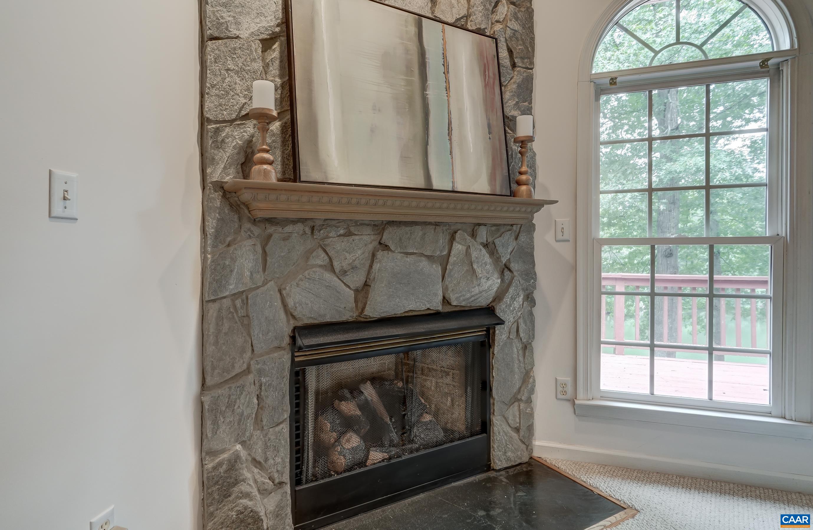 Gas fireplace. Gas fireplace.